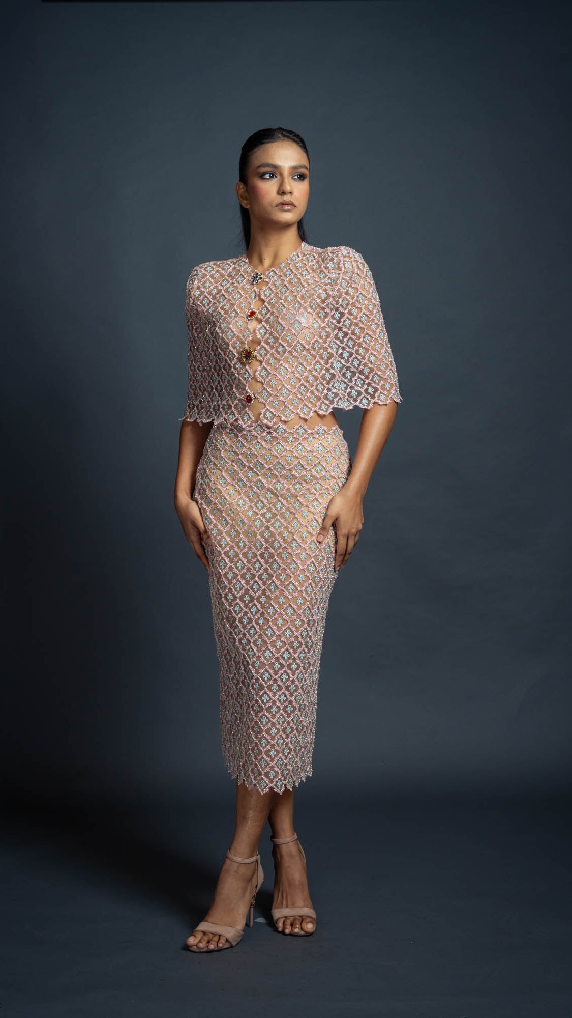 LOVI Blush Pink Evening Couture Set