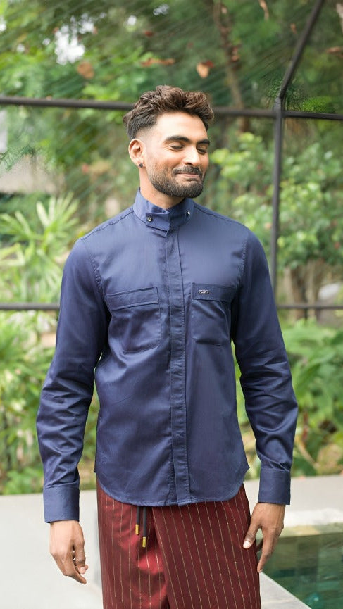Cotton Sport Shirt with Crown Cuff