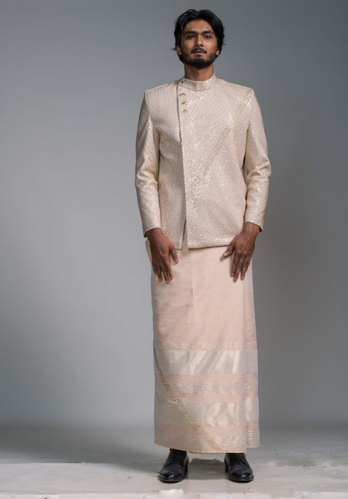 Three Crown LOVI National Jacket and Hand Embroidered Nilame Sarong