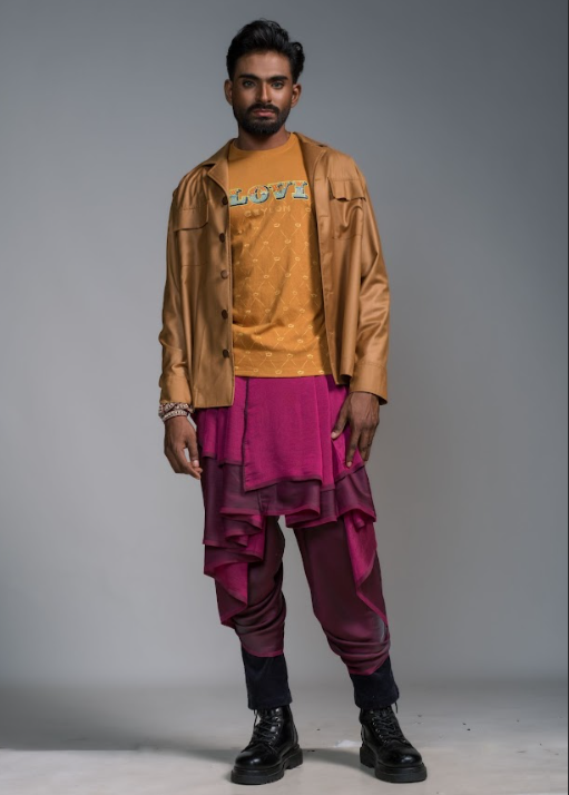 Light Cooper LOVI Truck Art T-shirt and Light Copper Jacket Shirt