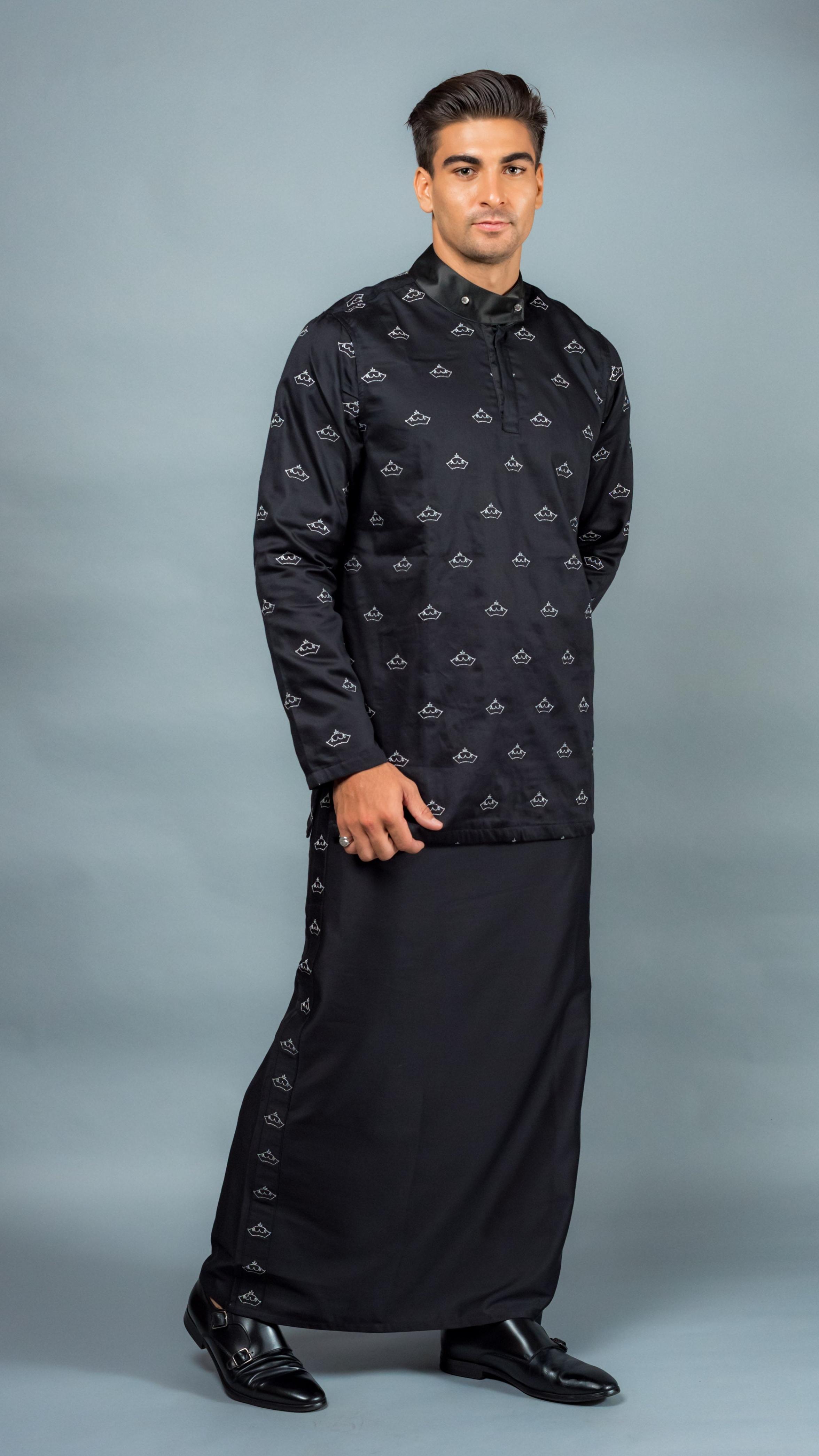 Crown Men's National Shirt in Black