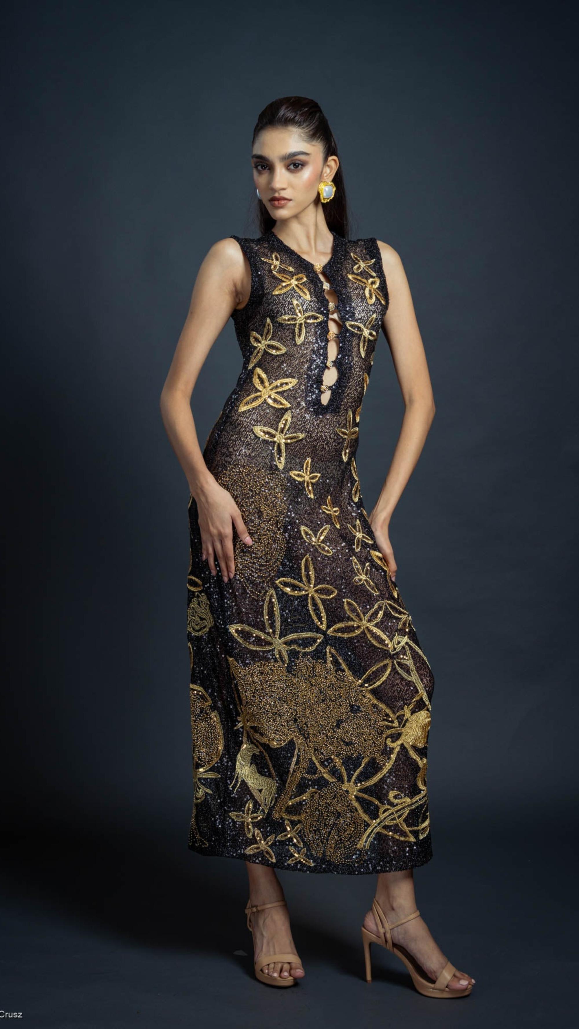 LOVI Black Sequins Cocktail Dress