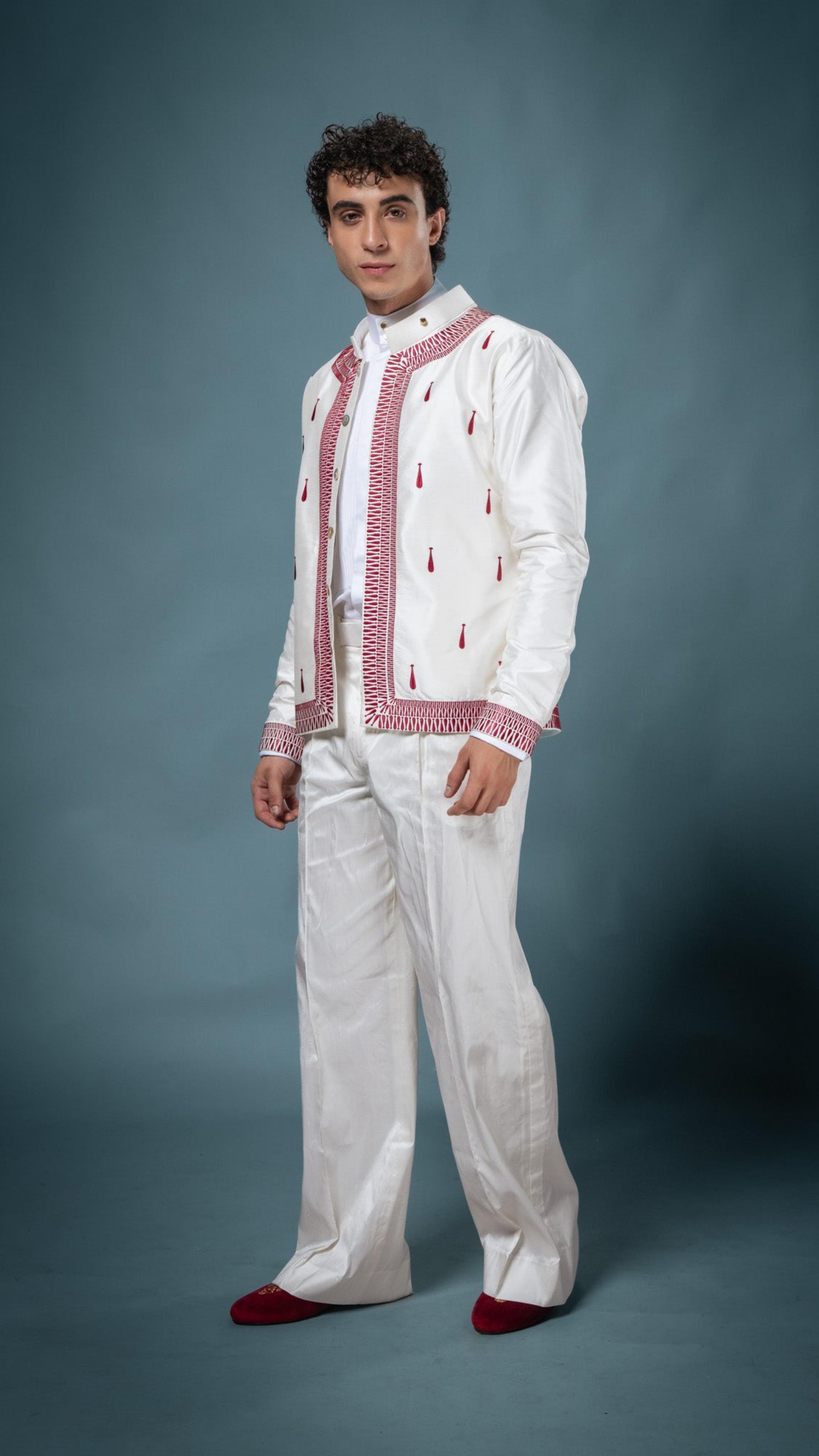 LOVI Celestial Garden Embroidered Jacket & Tuxedo Pant