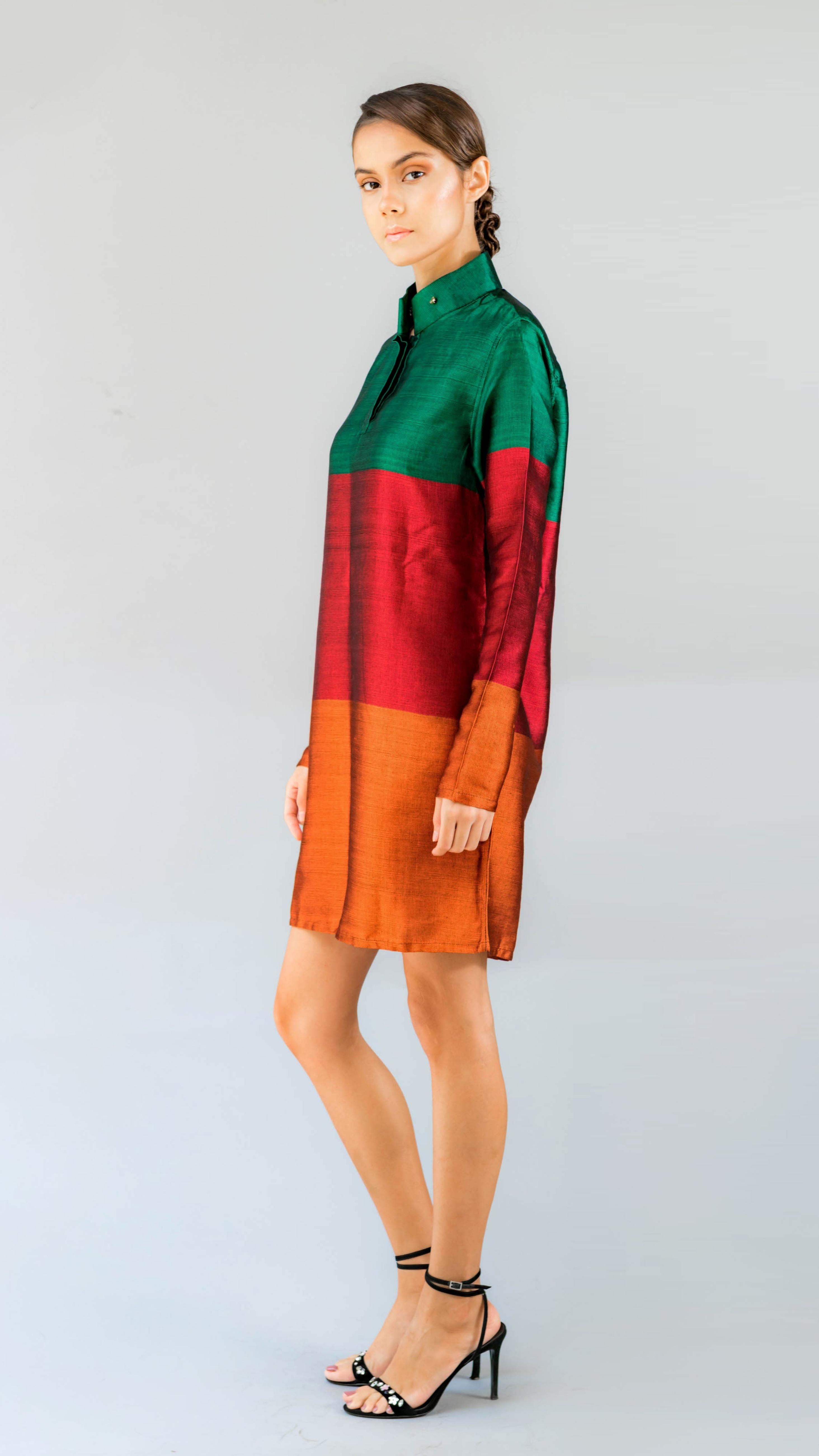 Tri Color -Unity Shirt Dress