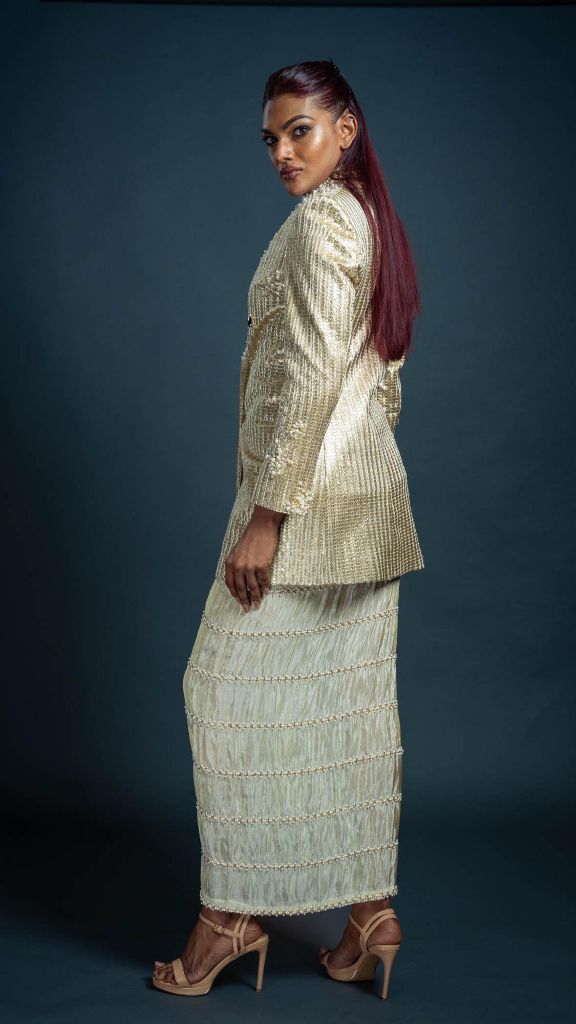 LOVI Pearl Beaded Blazer & Wrap