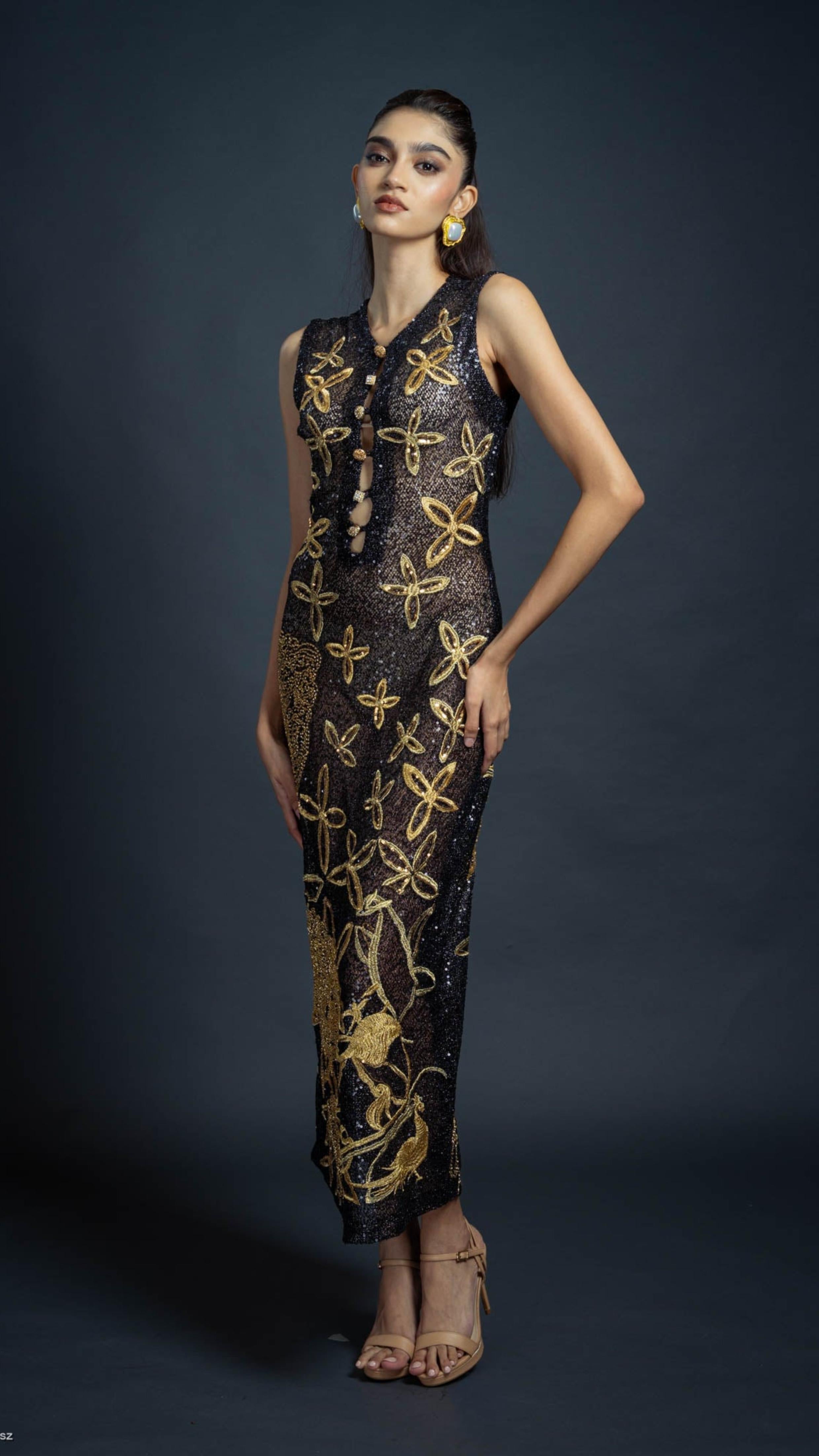 LOVI Black Sequins Cocktail Dress