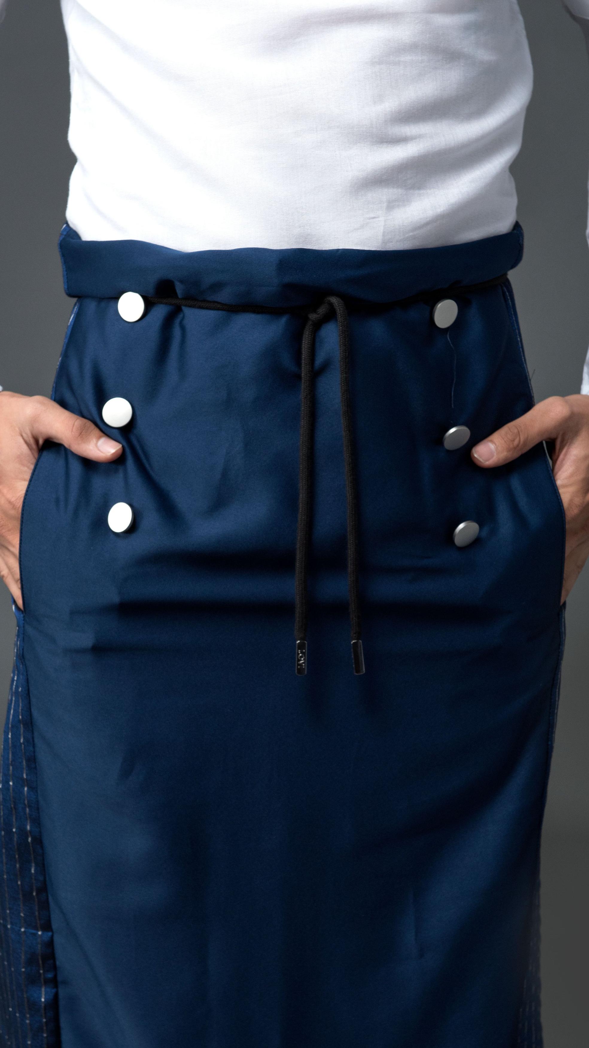 Admiral Sarong Front Panel & Pinstripes in Blue