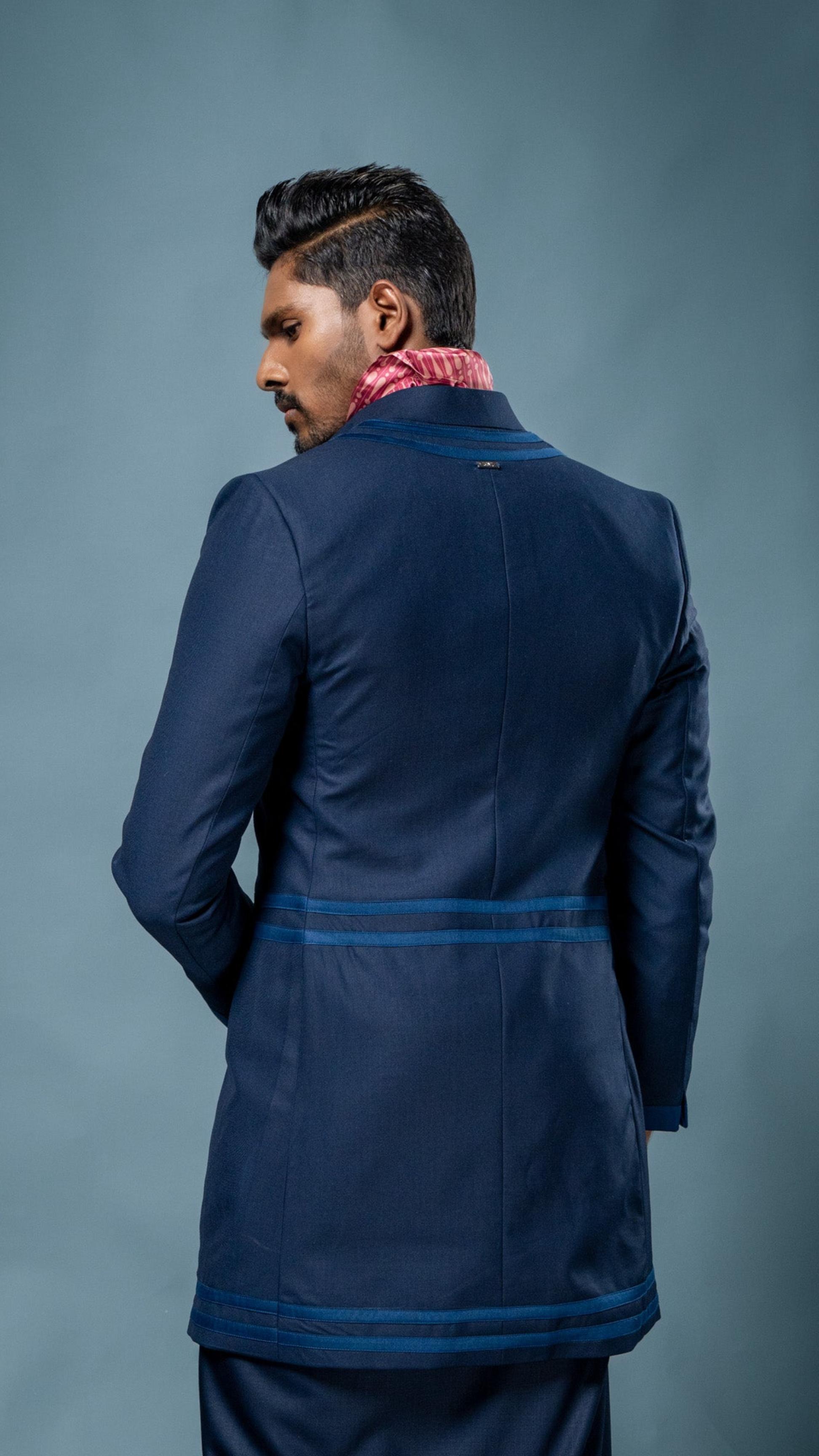 LOVI Navy Long Nilame Jacket & Sarong