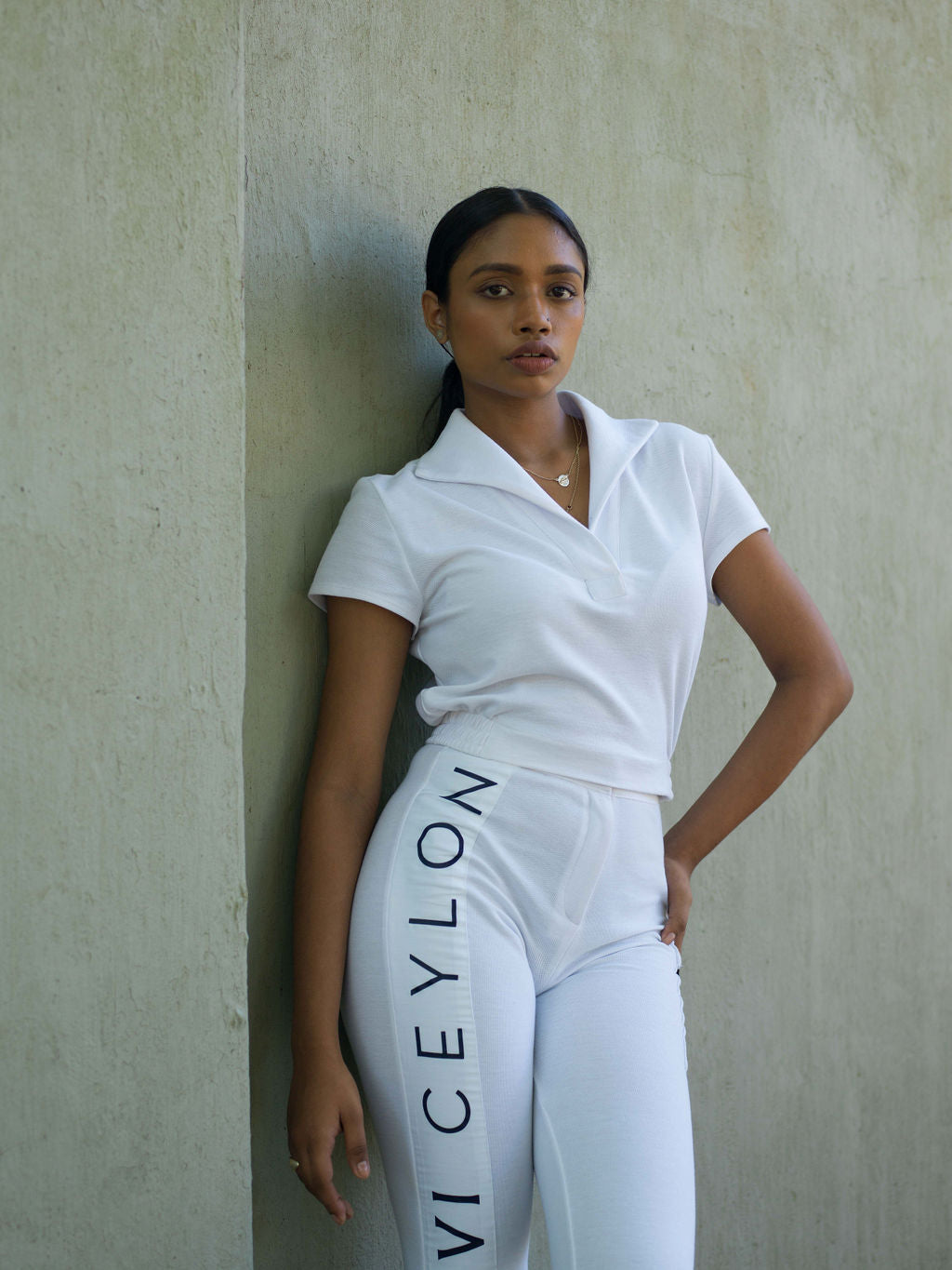 Pique Sailor T-shirt with Side Gathers