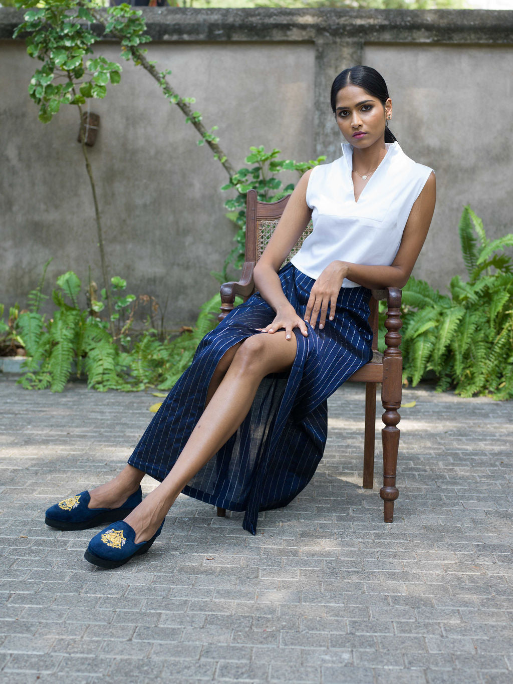 Royal Pinstripes Wrap Sarong