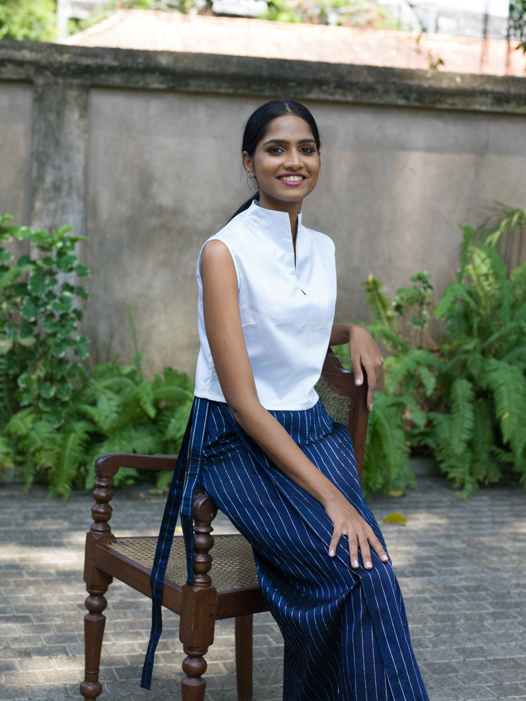 Royal Pinstripes Wrap Sarong