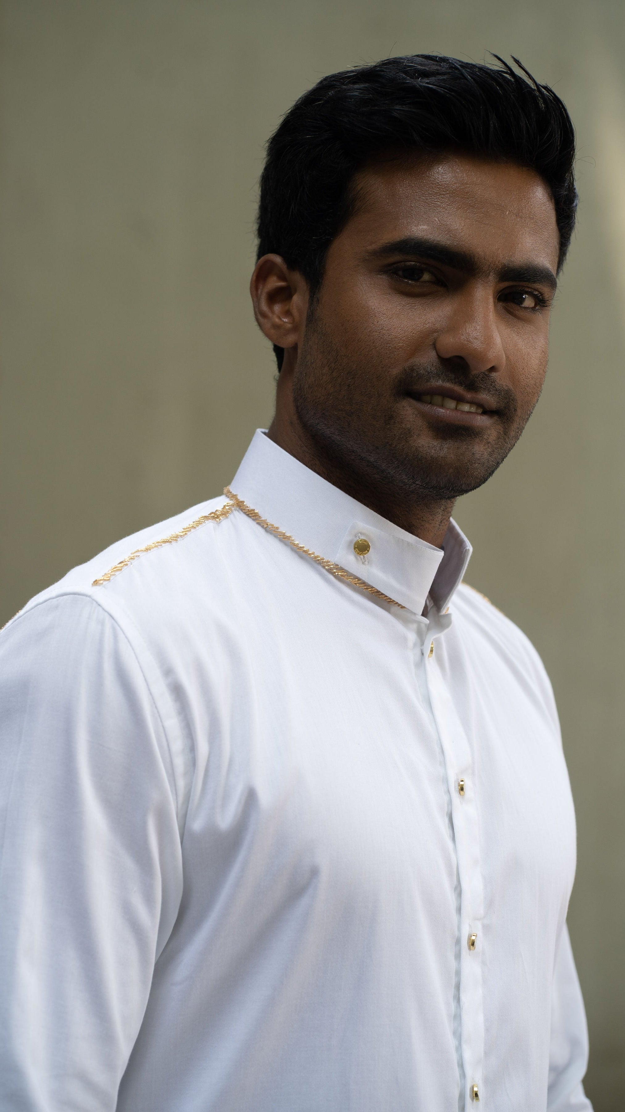 LOVI White Cotton Hand Embroidered Shirt