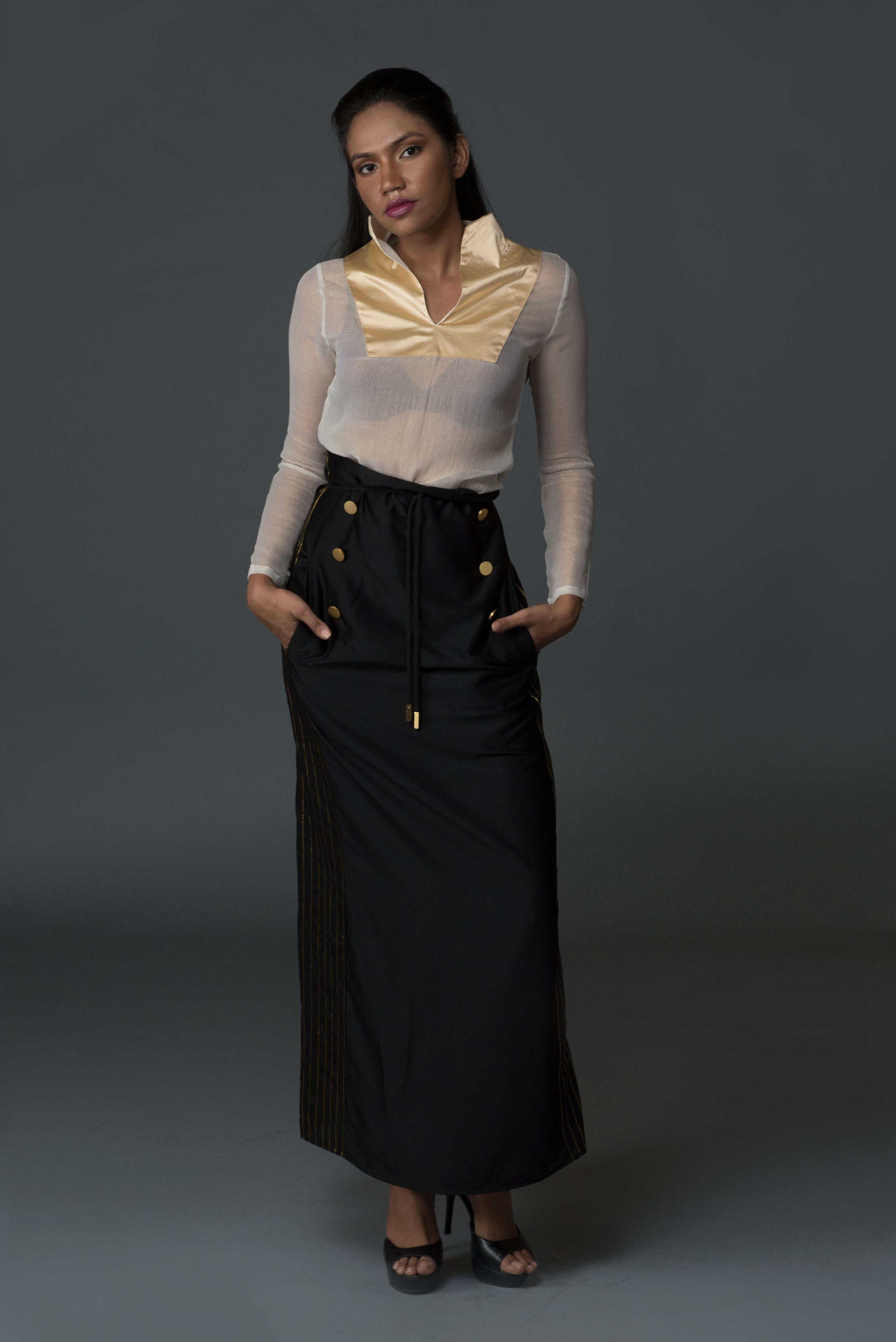 Admiral Sarong. Front Panel & Pinstripes