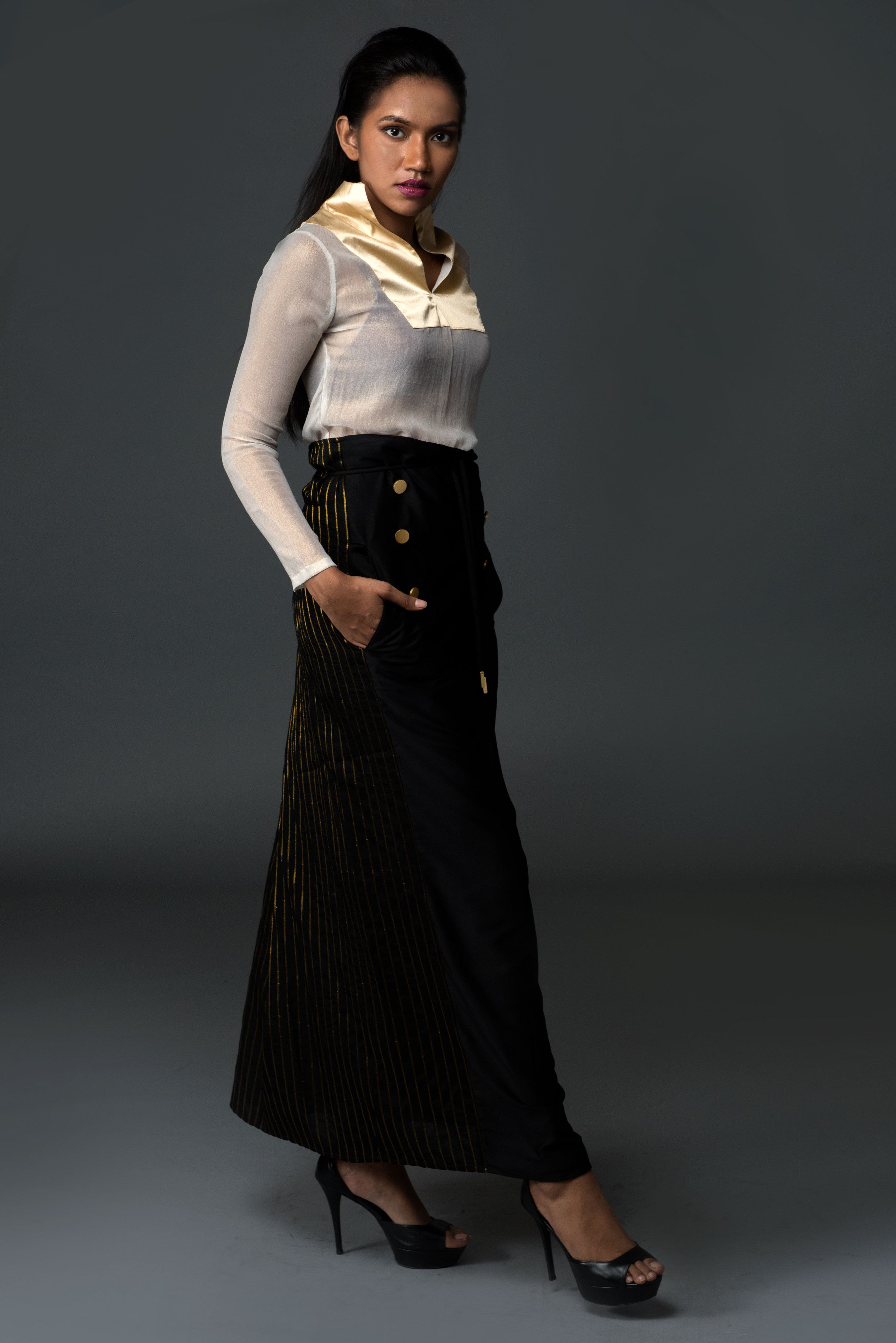 Admiral Sarong. Front Panel & Pinstripes