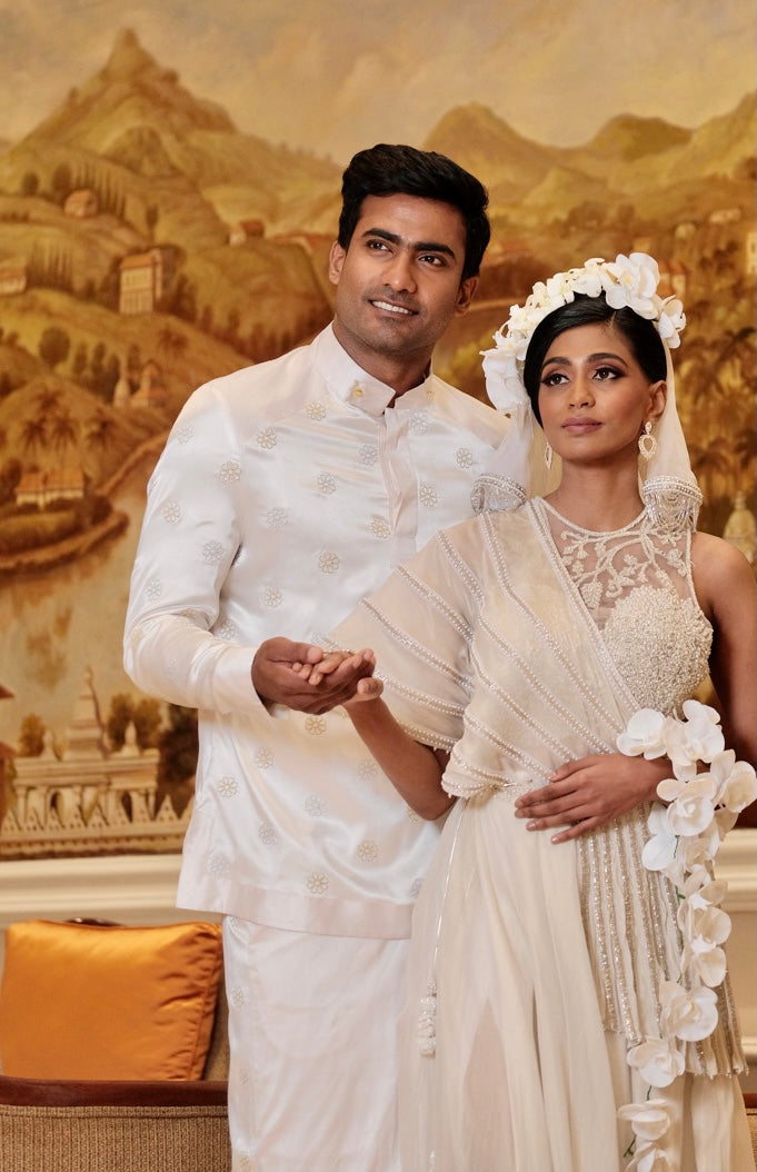 Pure Silk Full Embroidered Sal Mal National Shirt & Tux Sal Mal Silk Sarong