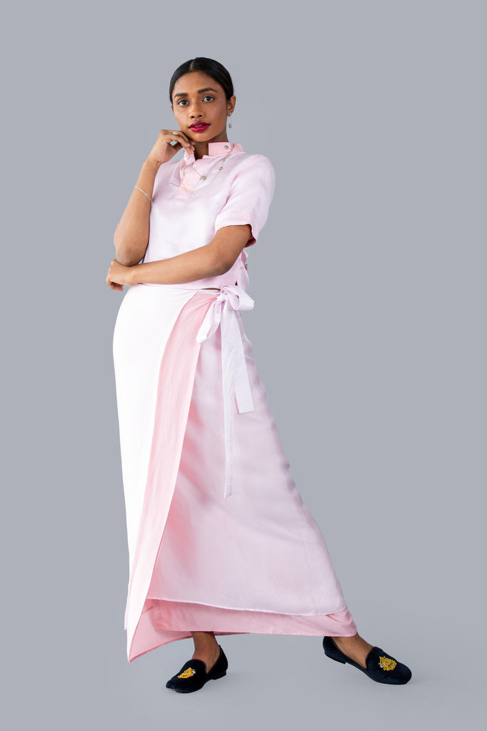 Ladies Short Sleeves Silk Sri Lankan National