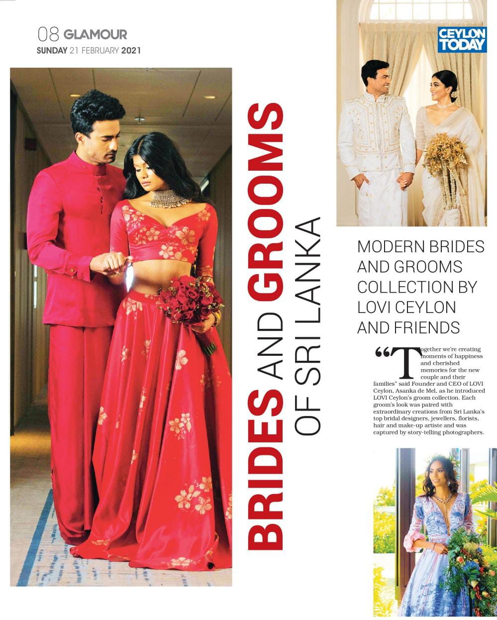 Brides and Grooms of Sri Lanka | Glamour Magazine | 21 February 2021