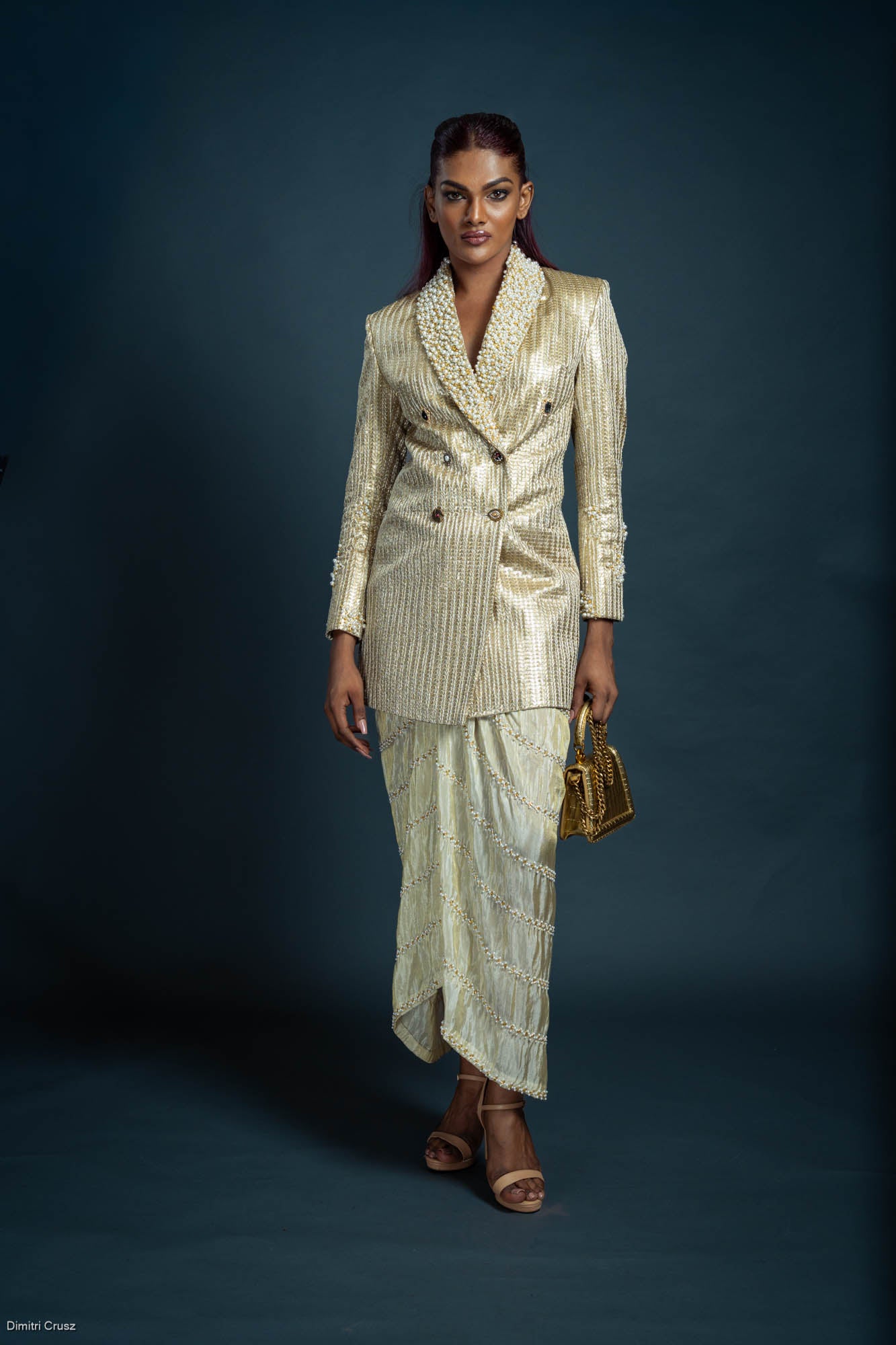 LOVI Pearl Beaded Blazer & Wrap