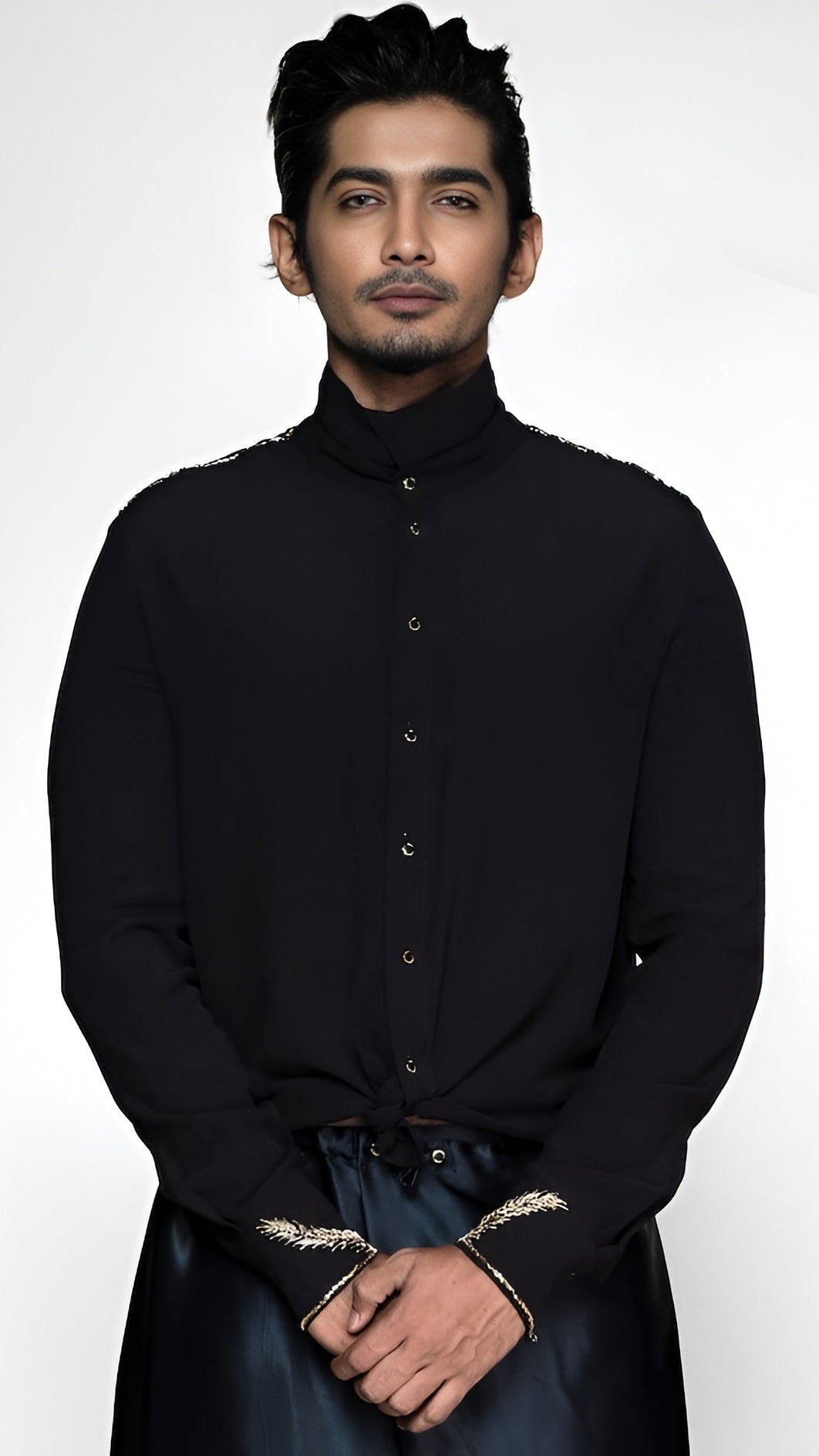 Silk Shirt with Kandyan hand embroidery