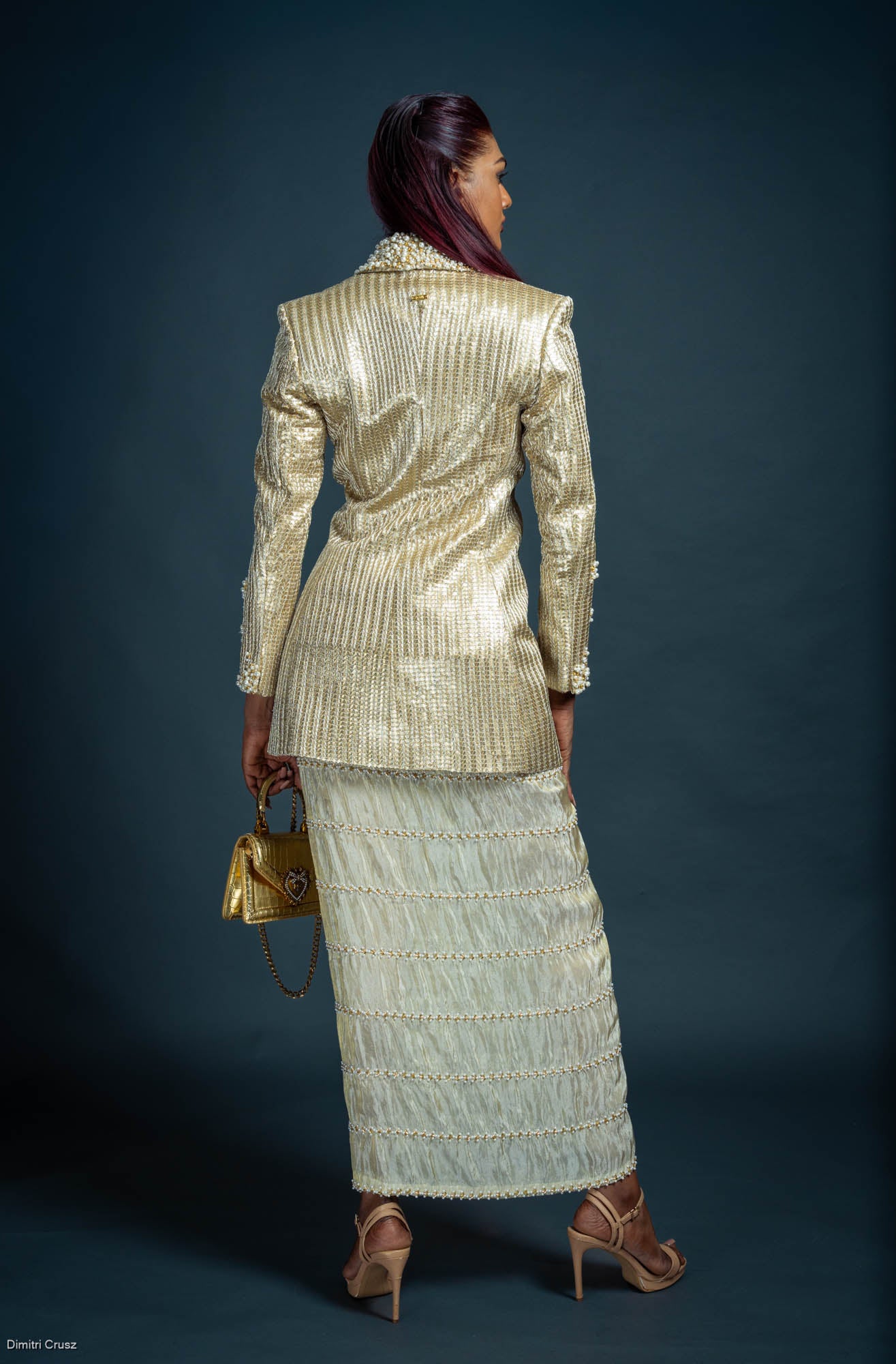 LOVI Pearl Beaded Blazer & Wrap