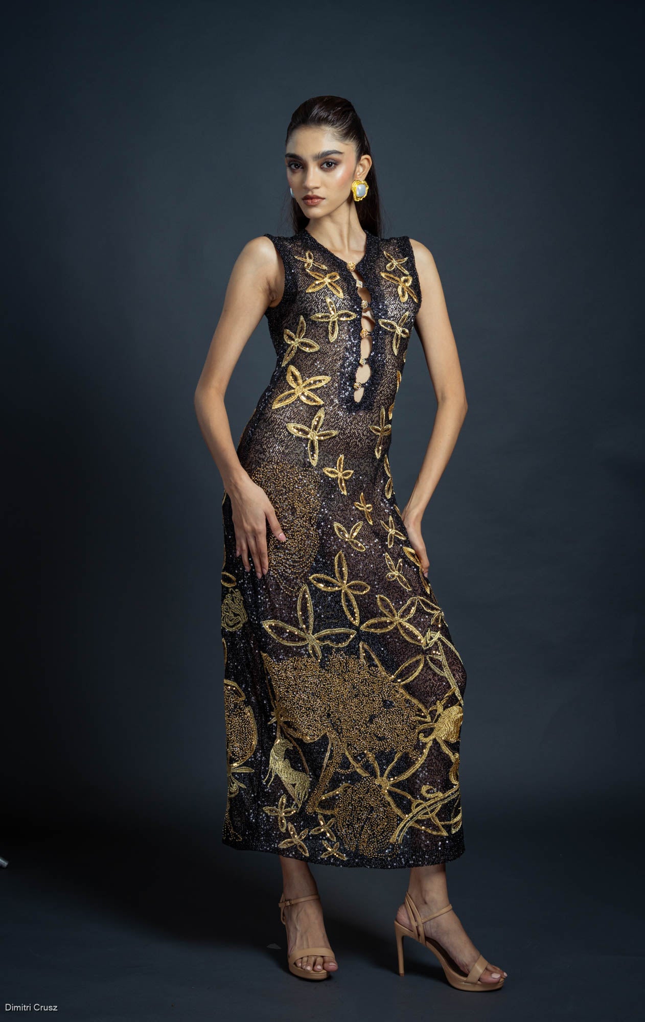 LOVI Black Sequins Cocktail Dress