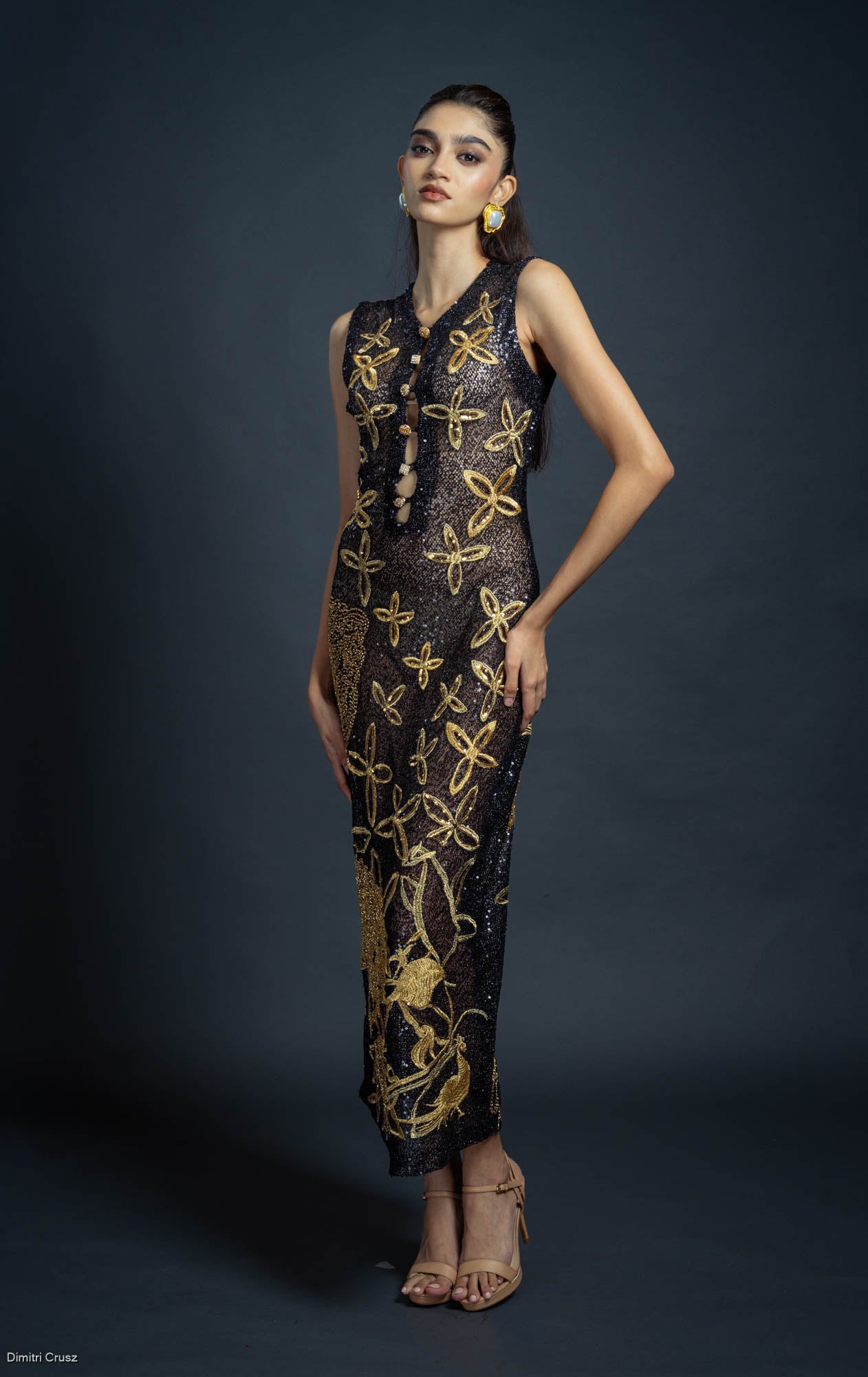 LOVI Black Sequins Cocktail Dress