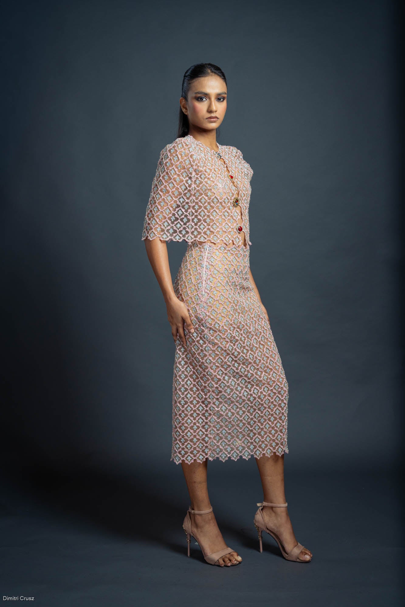 LOVI Blush Pink Evening Couture Set