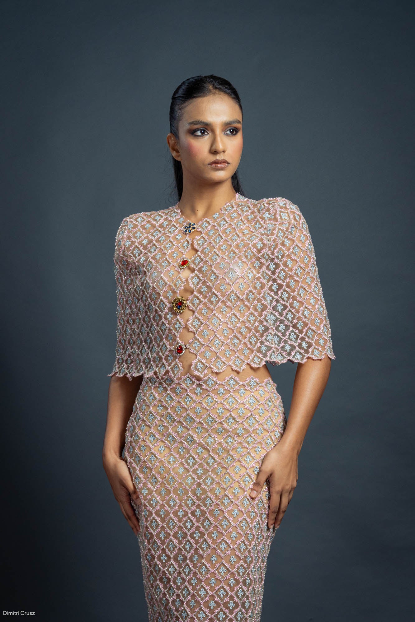 LOVI Blush Pink Evening Couture Set