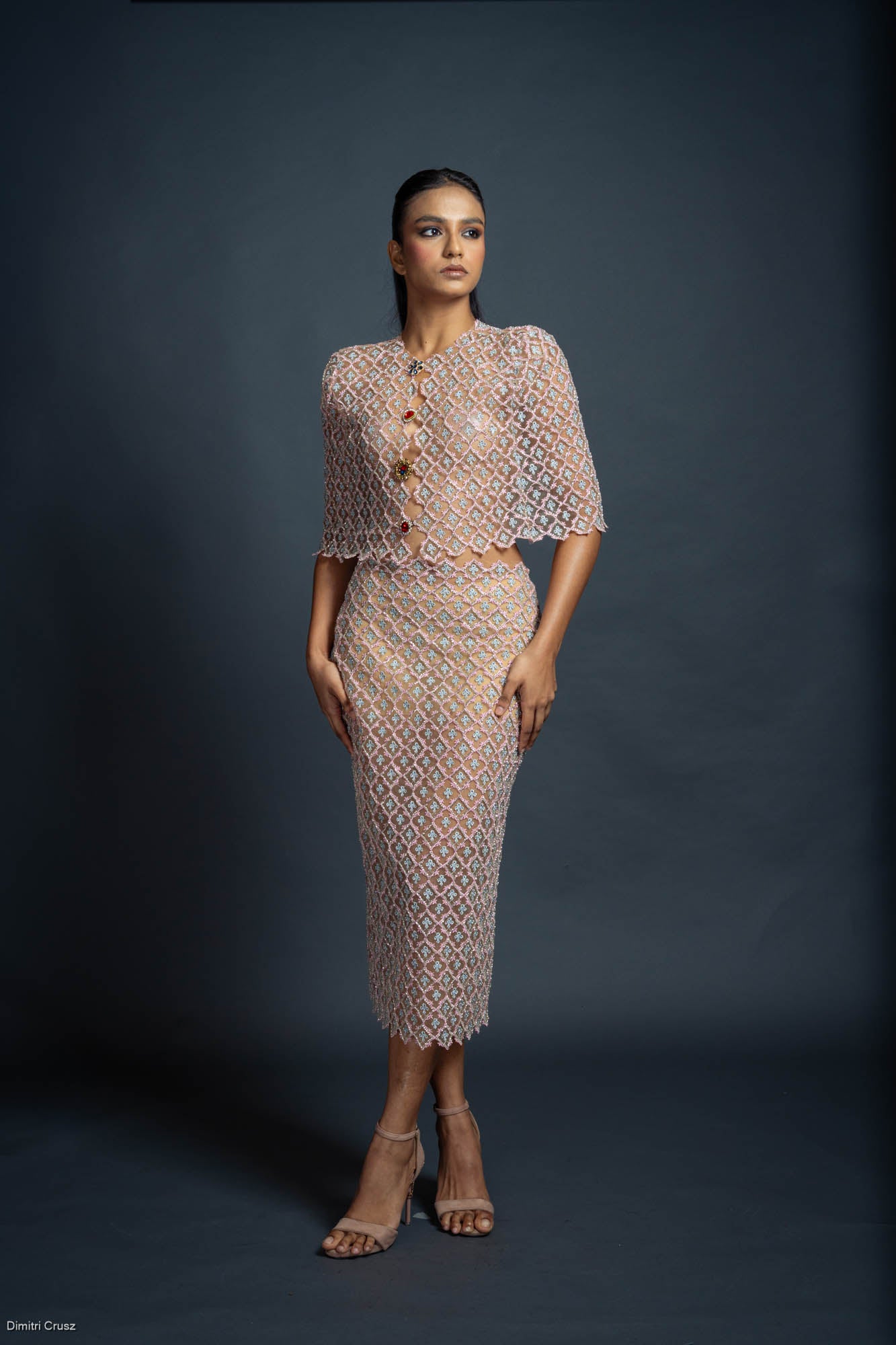 LOVI Blush Pink Evening Couture Set