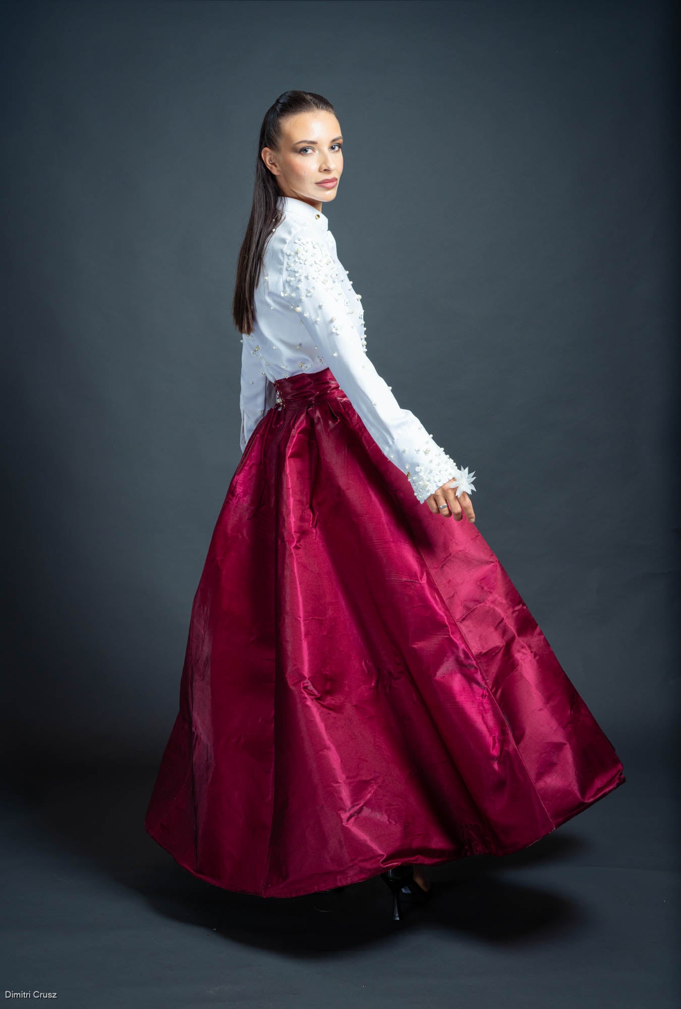 LOVI Floral & Pearl Blouse & Skirt