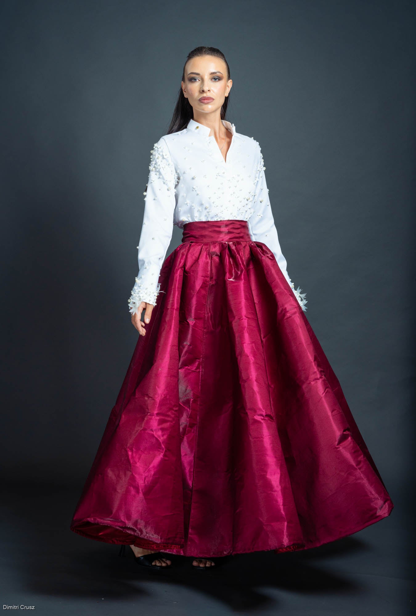 LOVI Floral & Pearl Blouse & Skirt