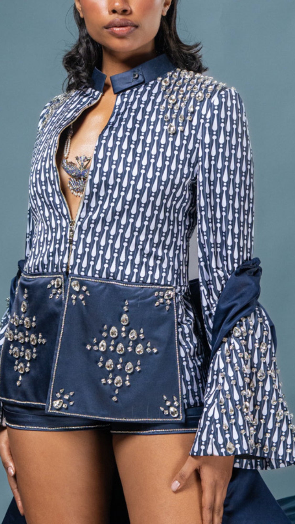 LOVI Stone Embellished Manike Jacket & Shorts