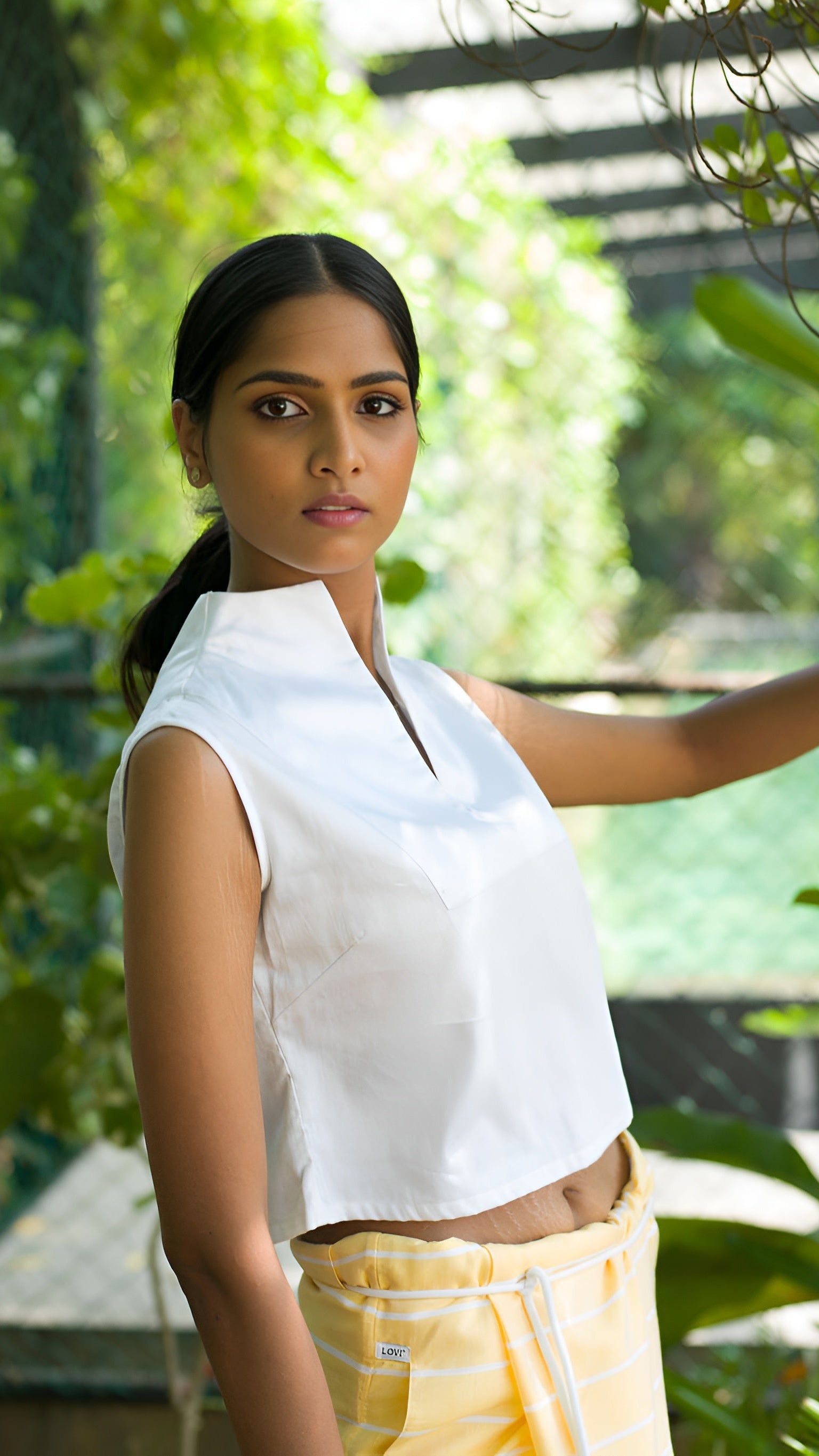 Nautical Sarong Pastel Yellow with White Lines