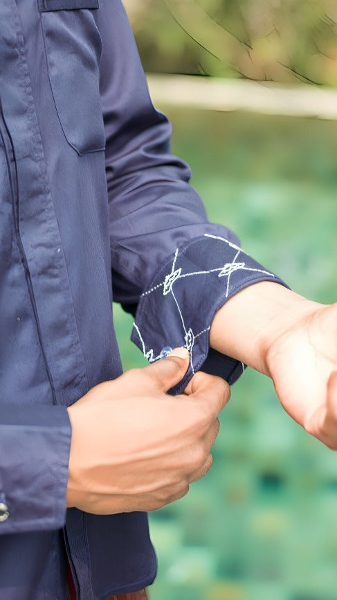 Cotton Sport Shirt with Crown Cuff