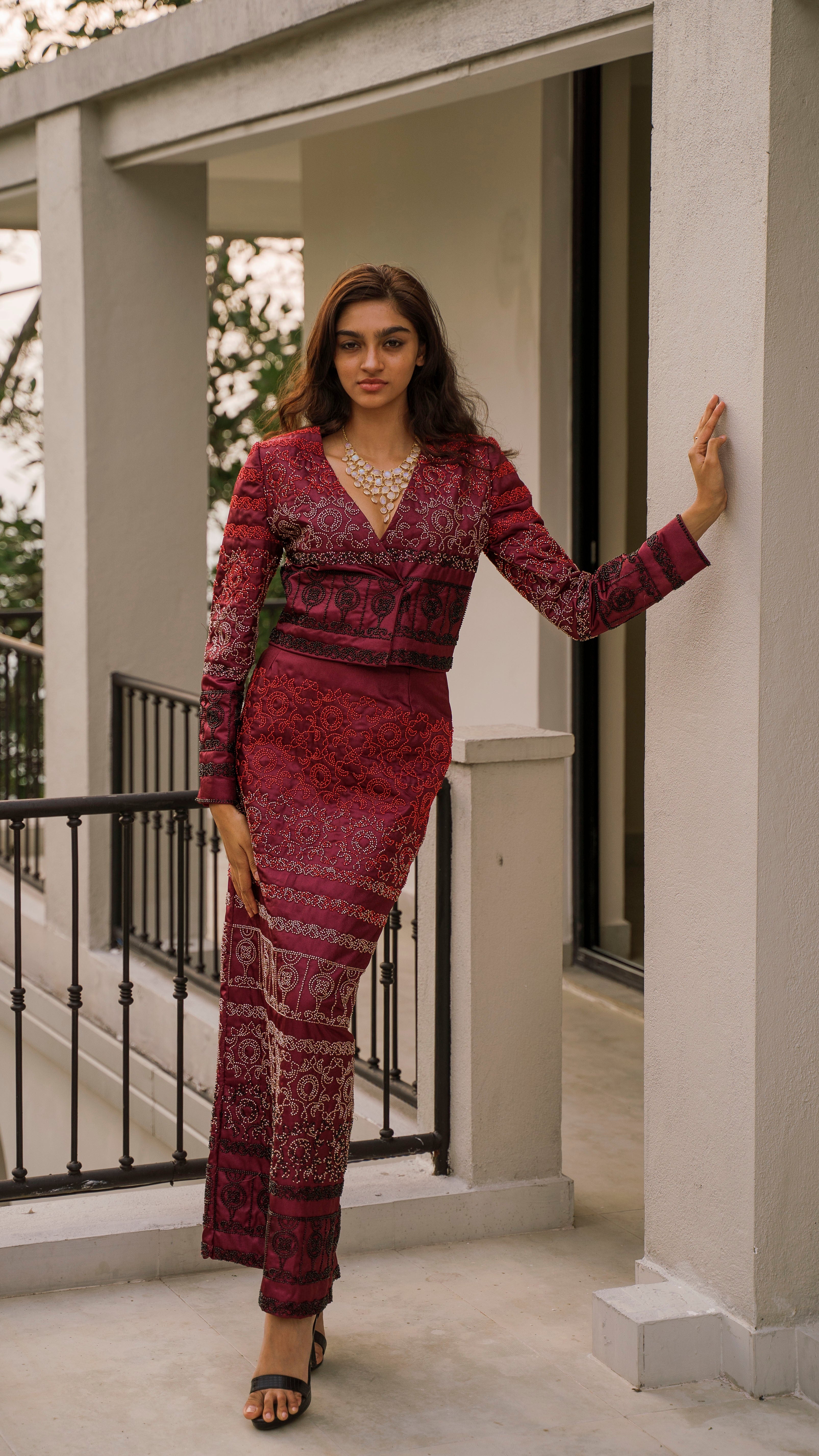 LOVI Embroidered Manike Jacket & Skirt