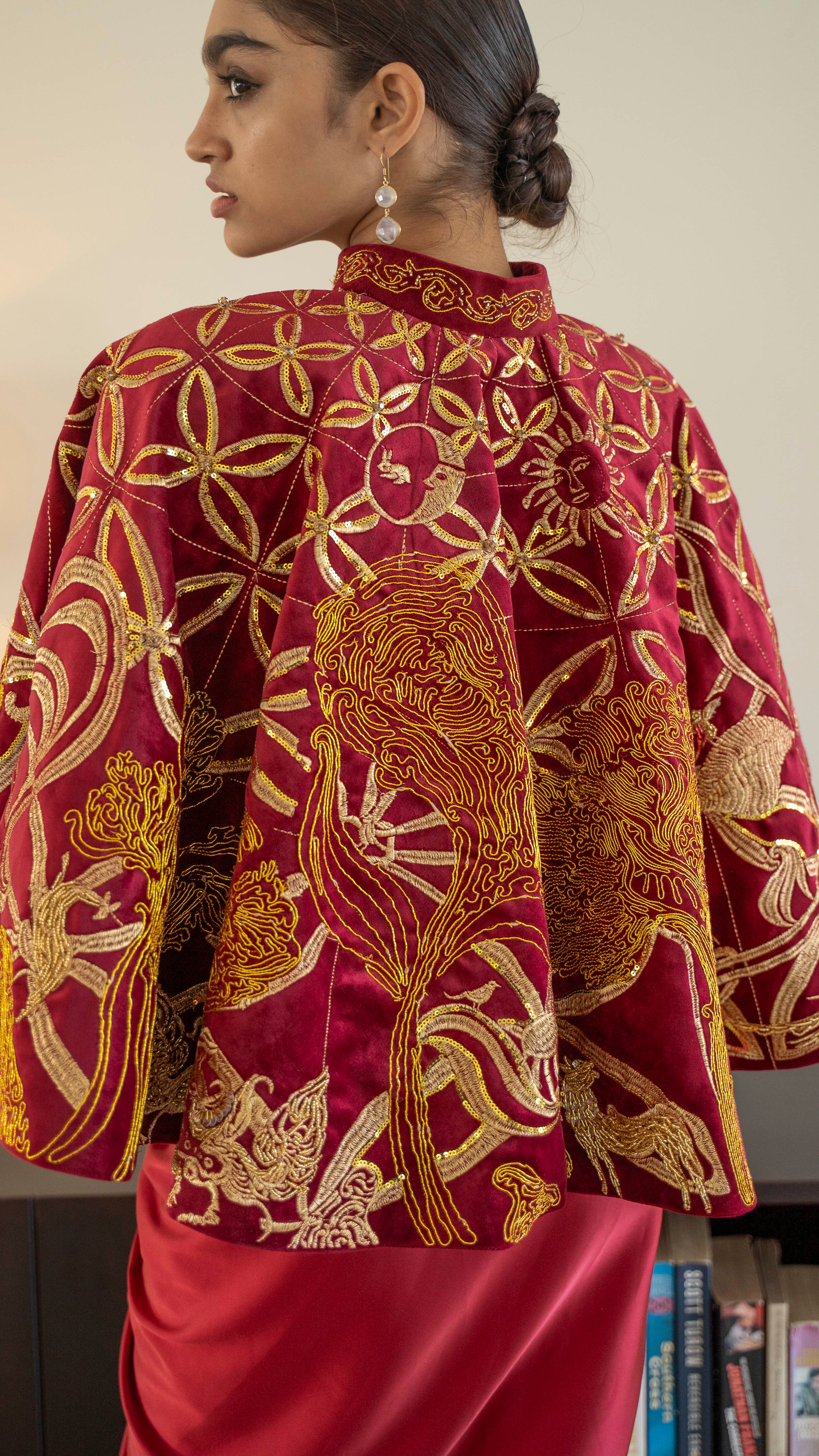 LOVI Gold & Red Velvet Cape