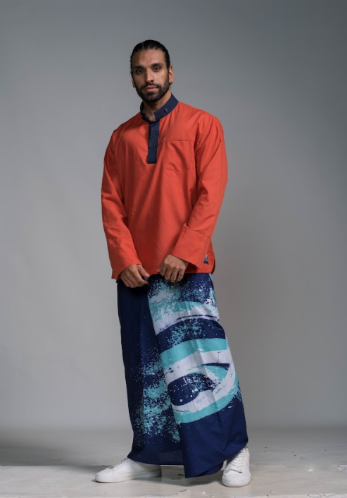 Oversized National Shirt and Ocean Batik Sarong
