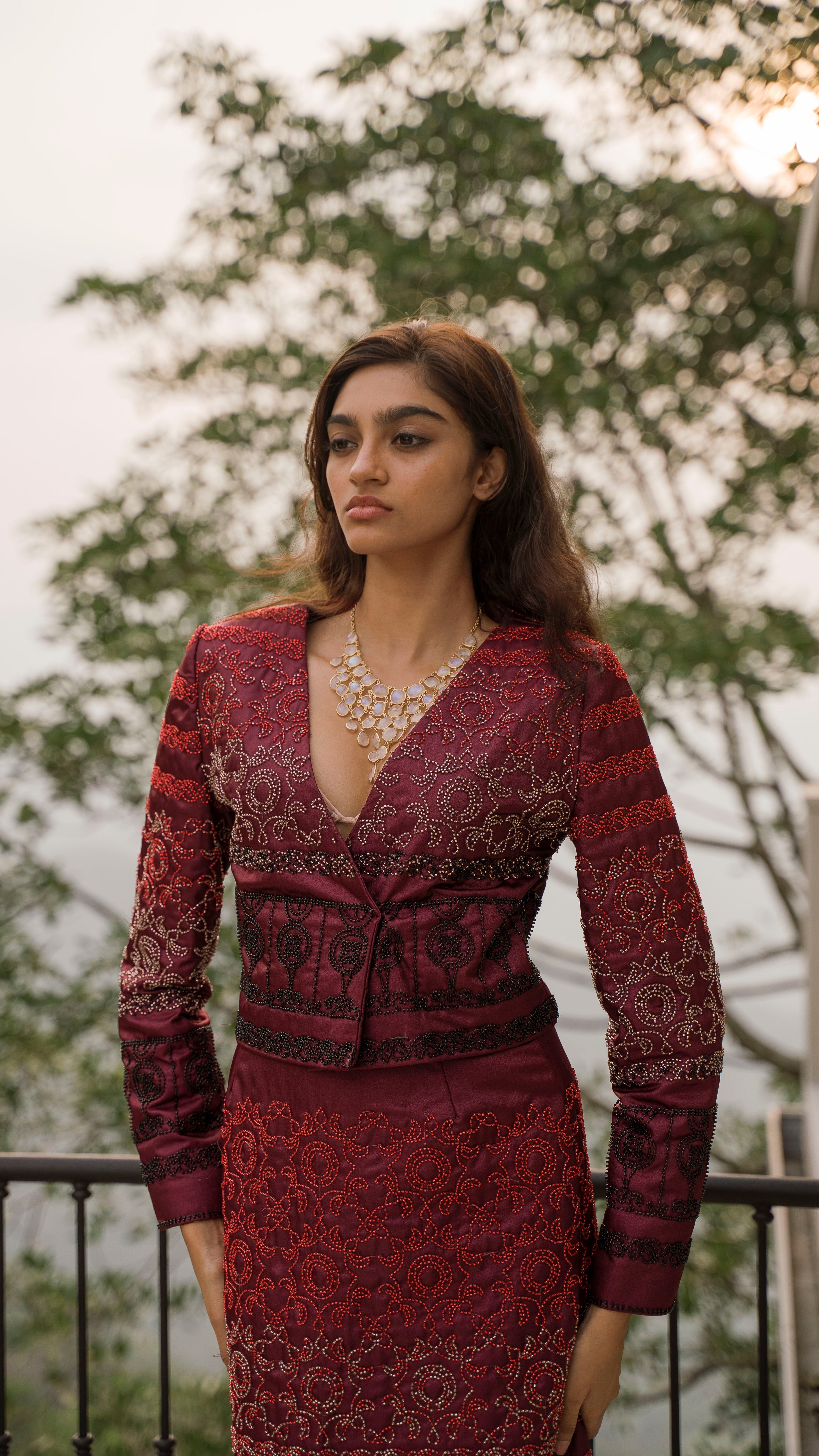 LOVI Embroidered Manike Jacket & Skirt