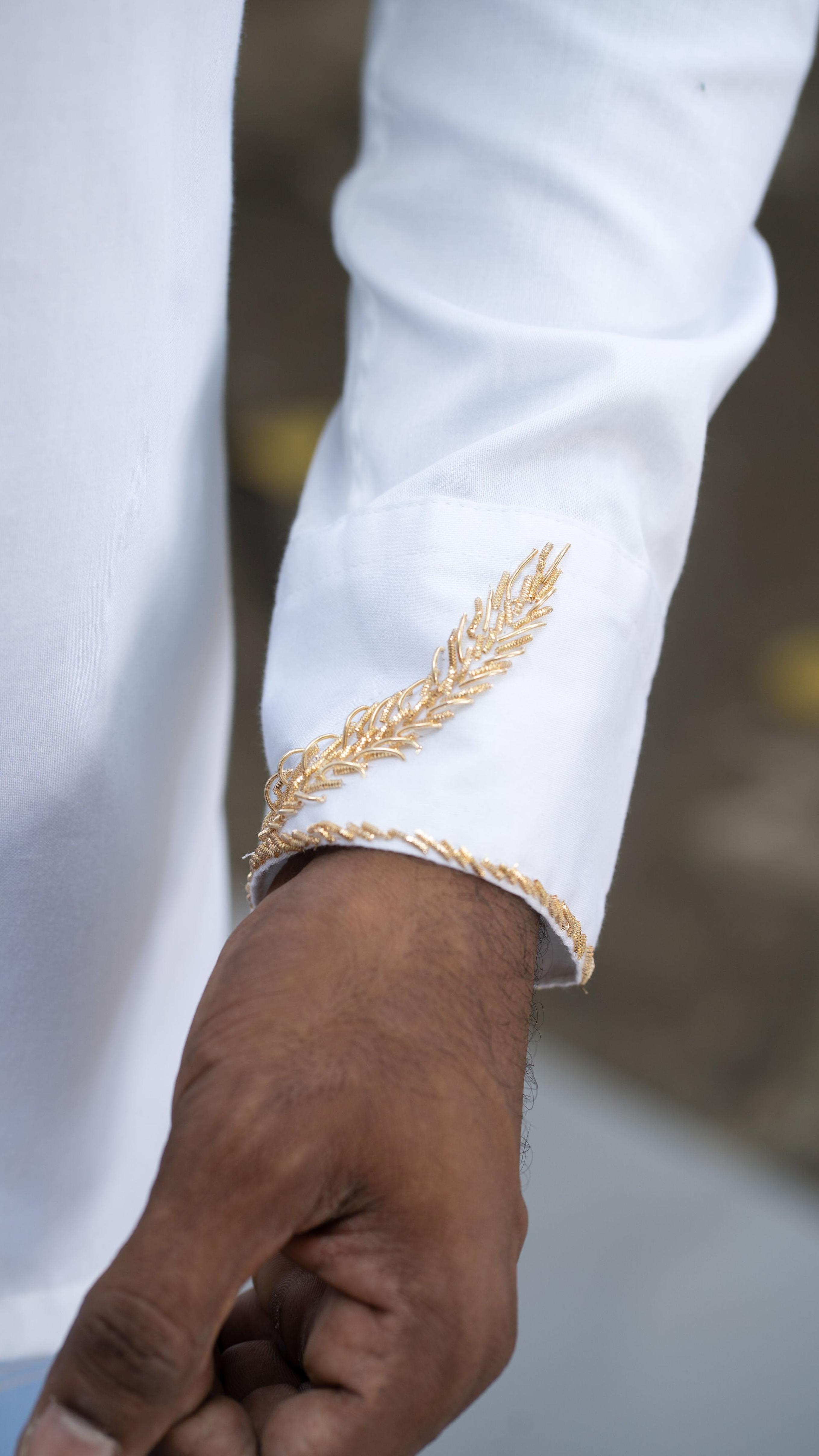 LOVI White Cotton Hand Embroidered Shirt