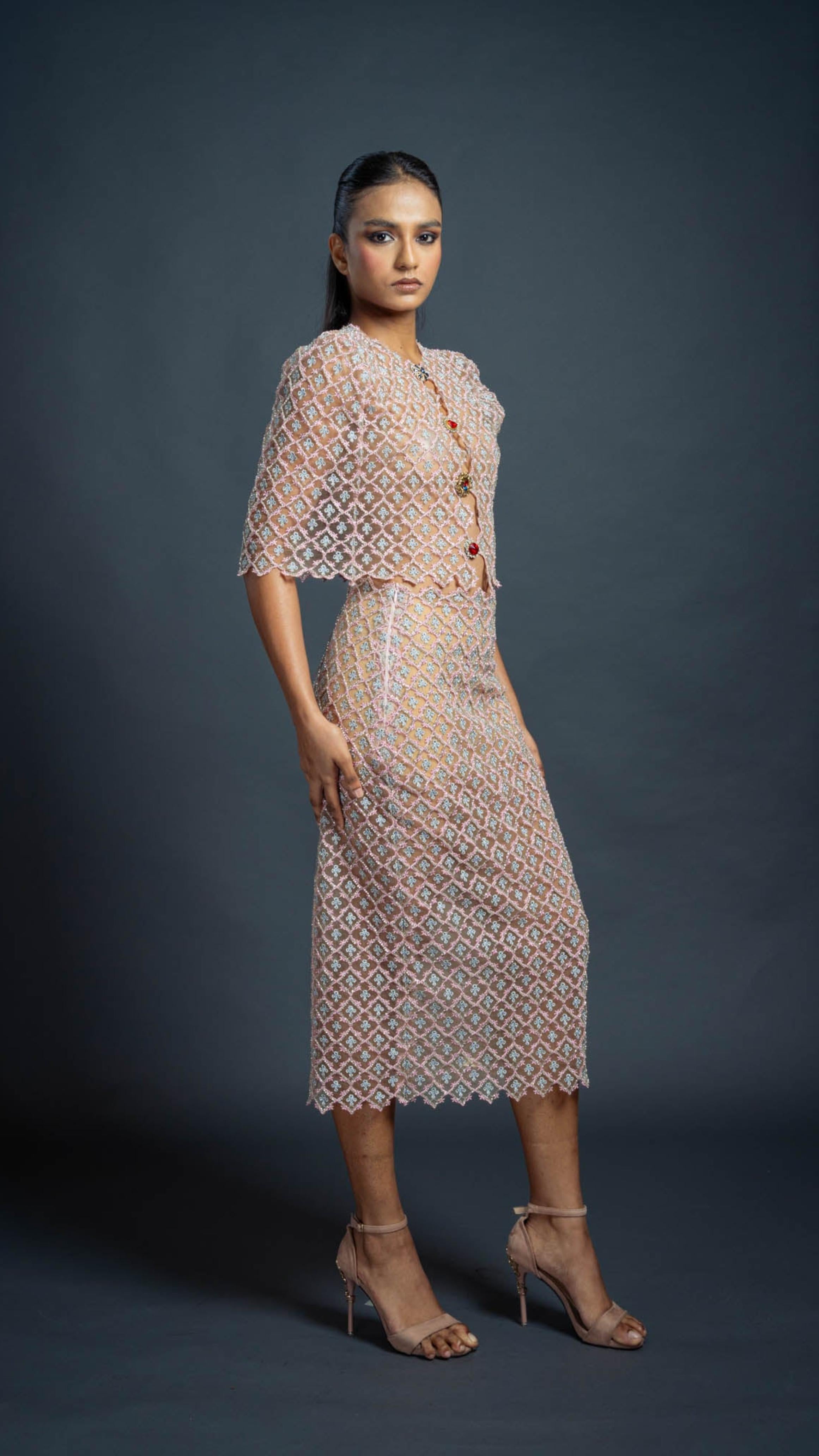 LOVI Blush Pink Evening Couture Set