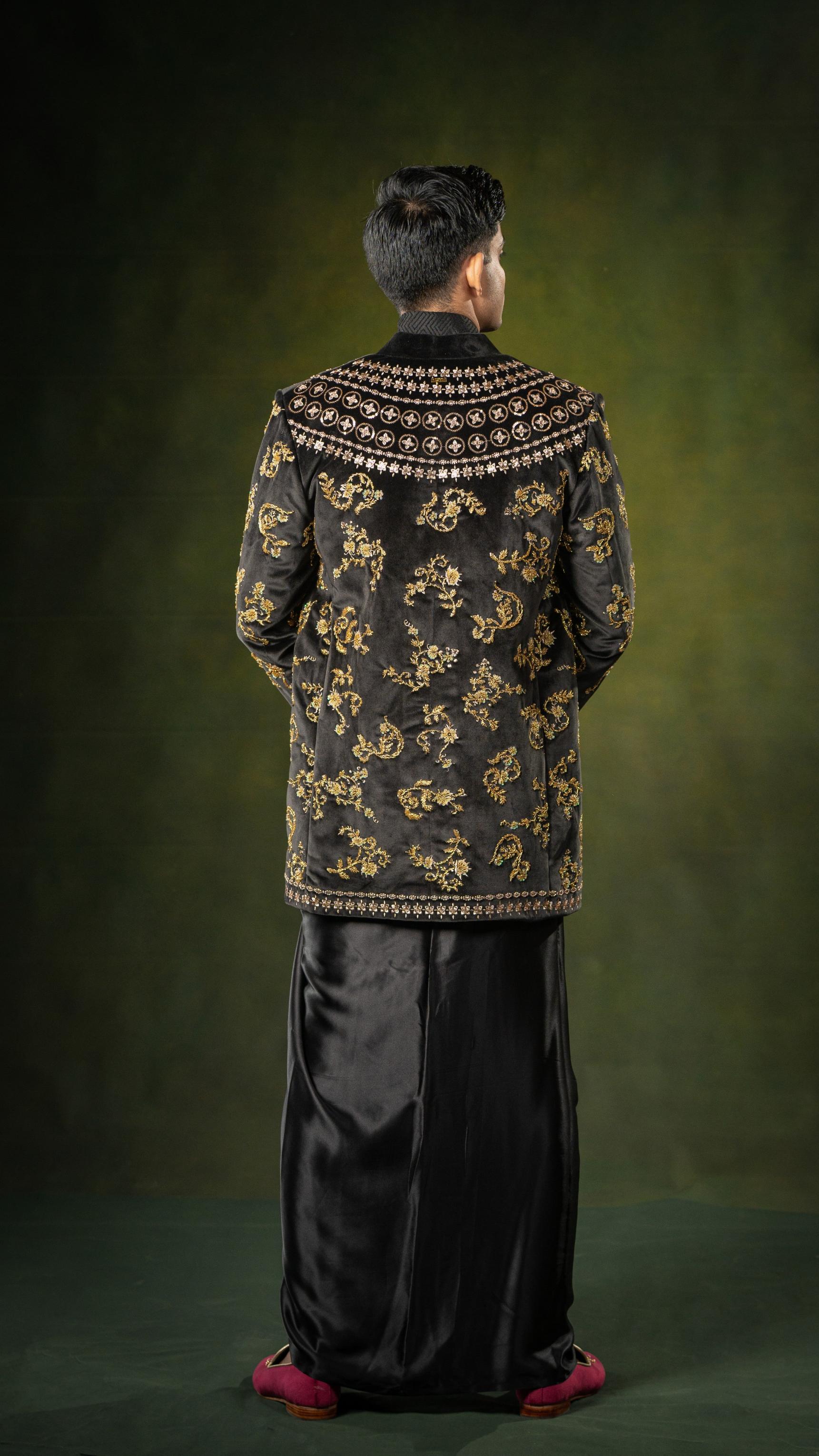 LOVI Black Floral Long Nilame Jacket