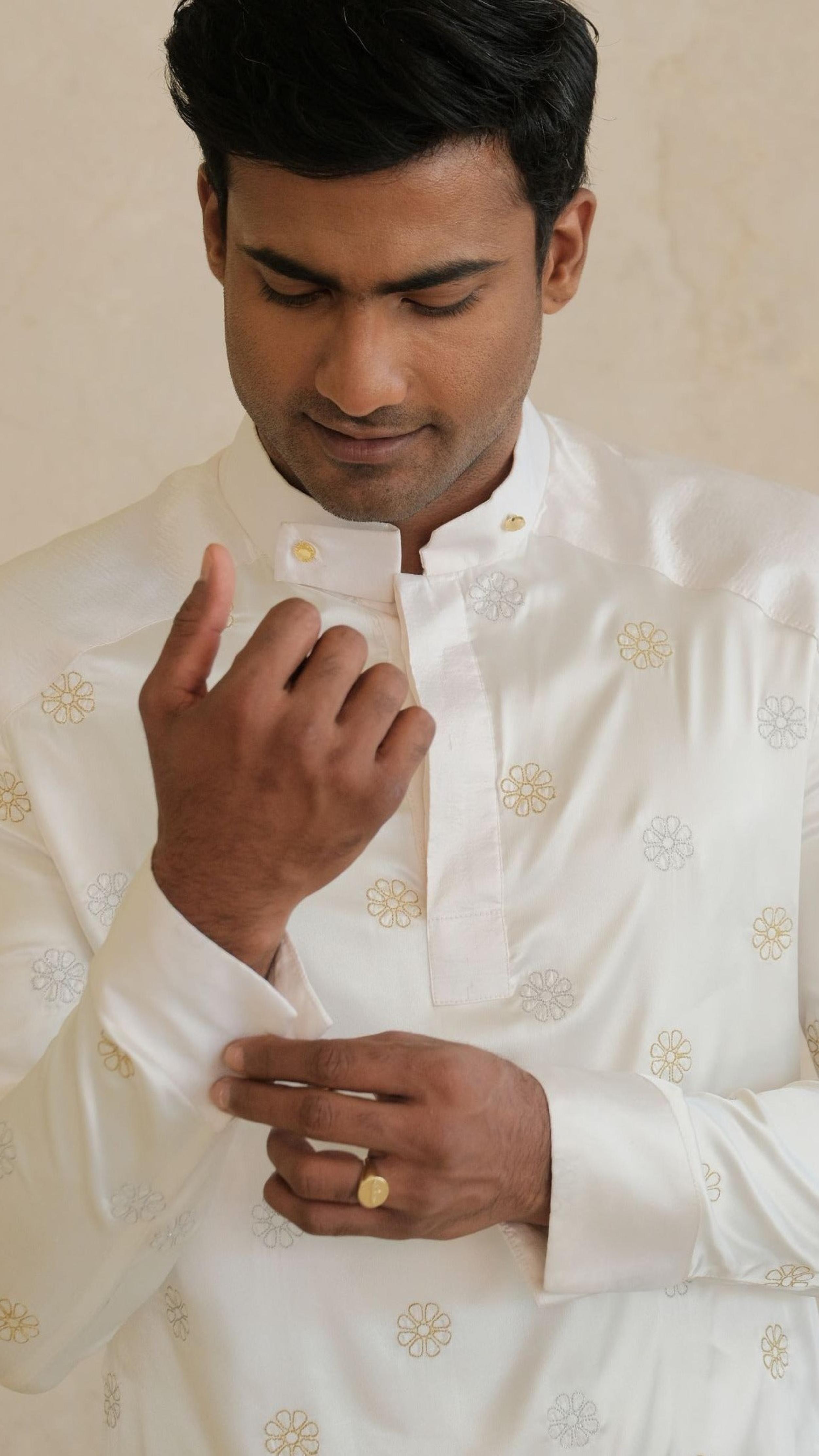 Pure Silk Full Embroidered Sal Mal National Shirt & Tux Sal Mal Silk Sarong