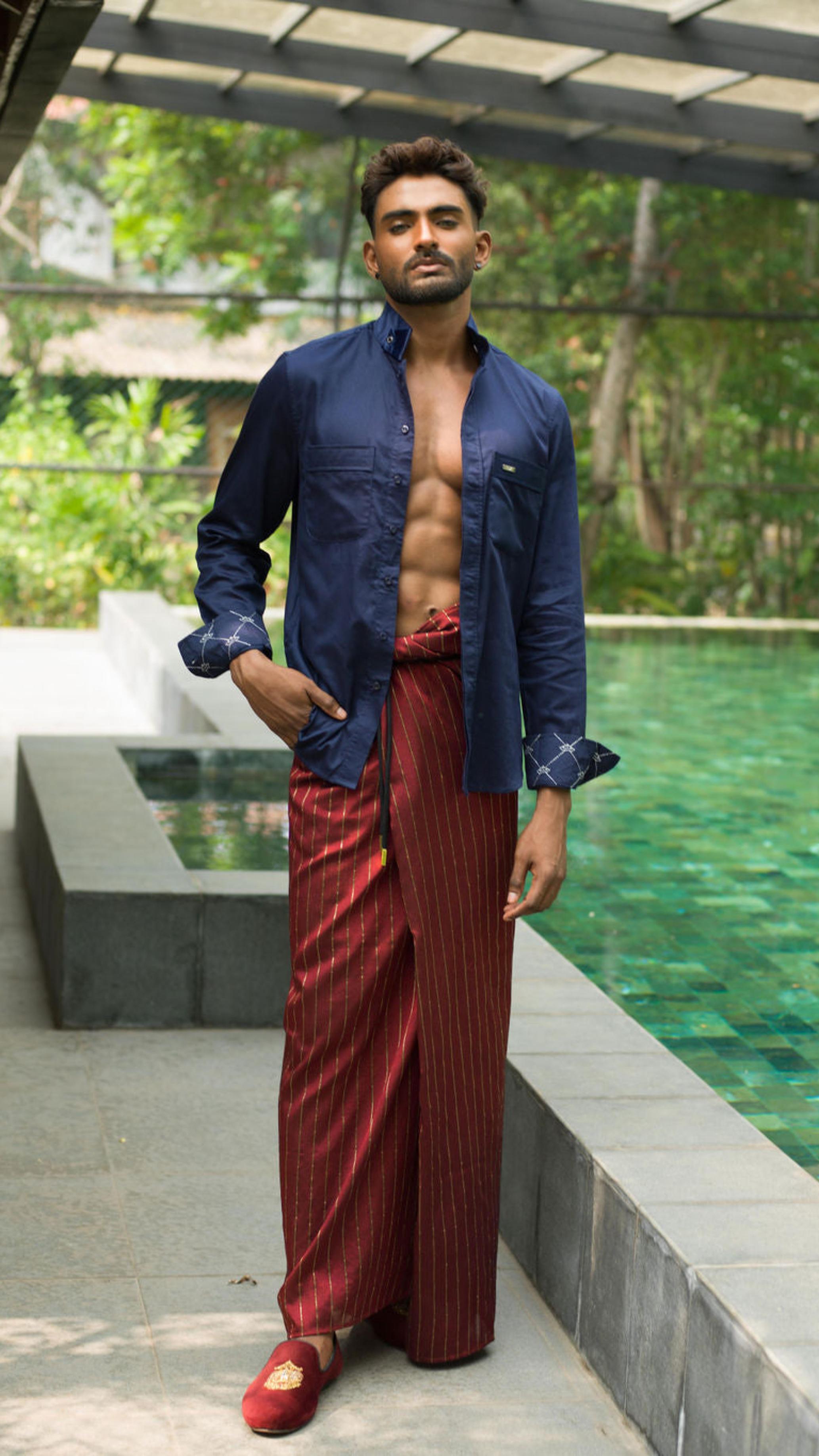 Royal Pinstripes Sarong