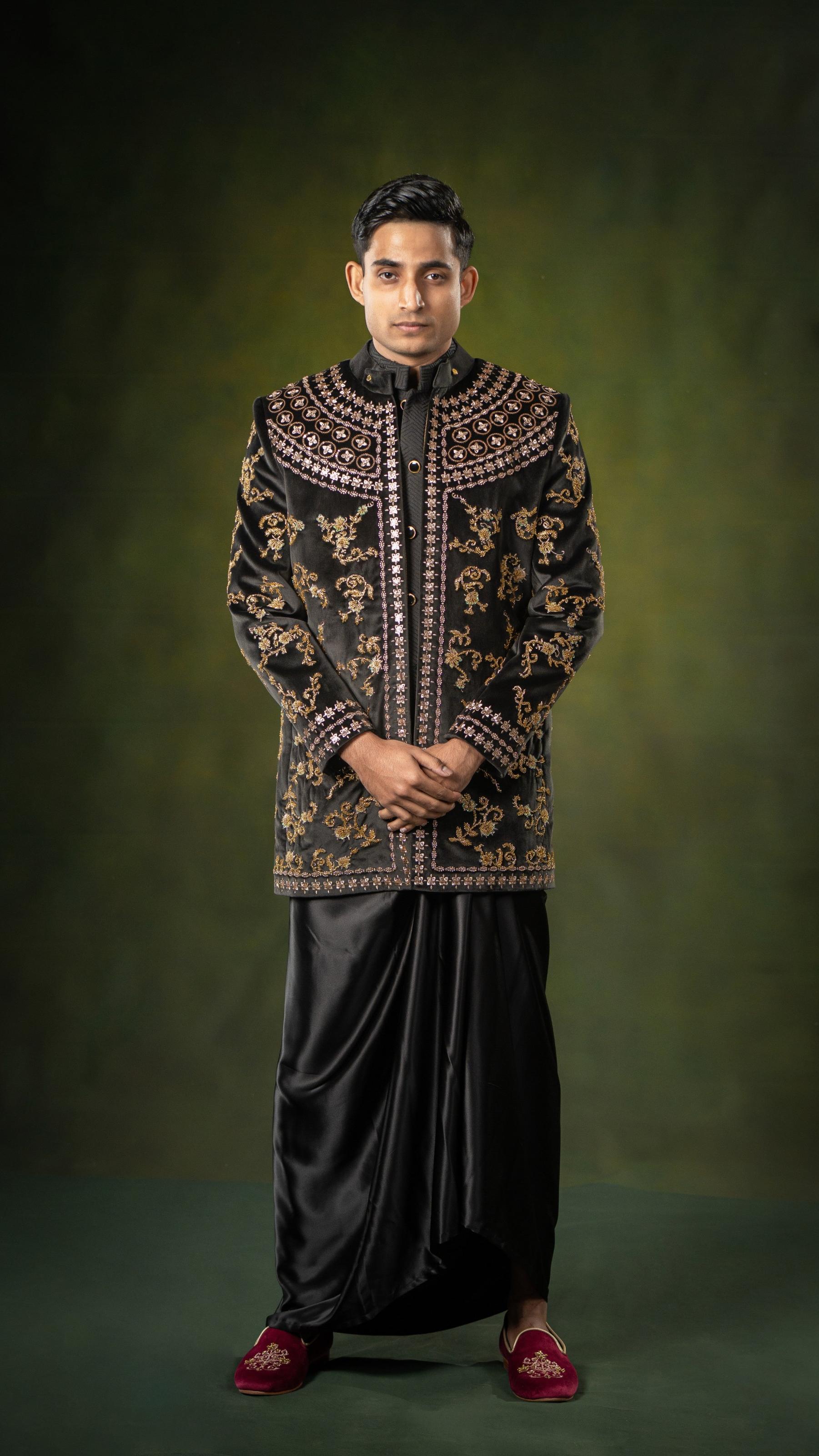 LOVI Black Floral Long Nilame Jacket