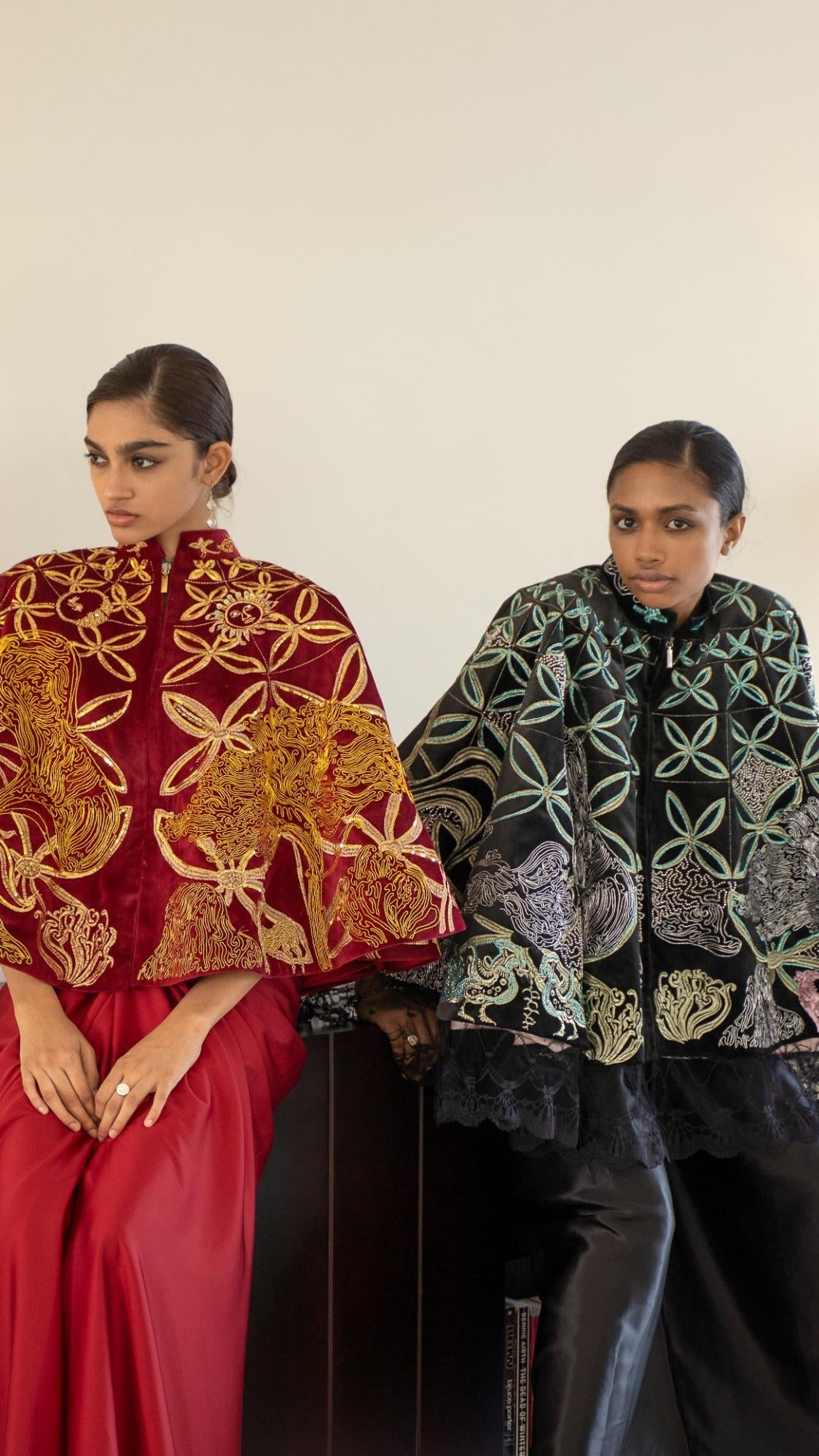 LOVI Silver & Black Velvet Cape