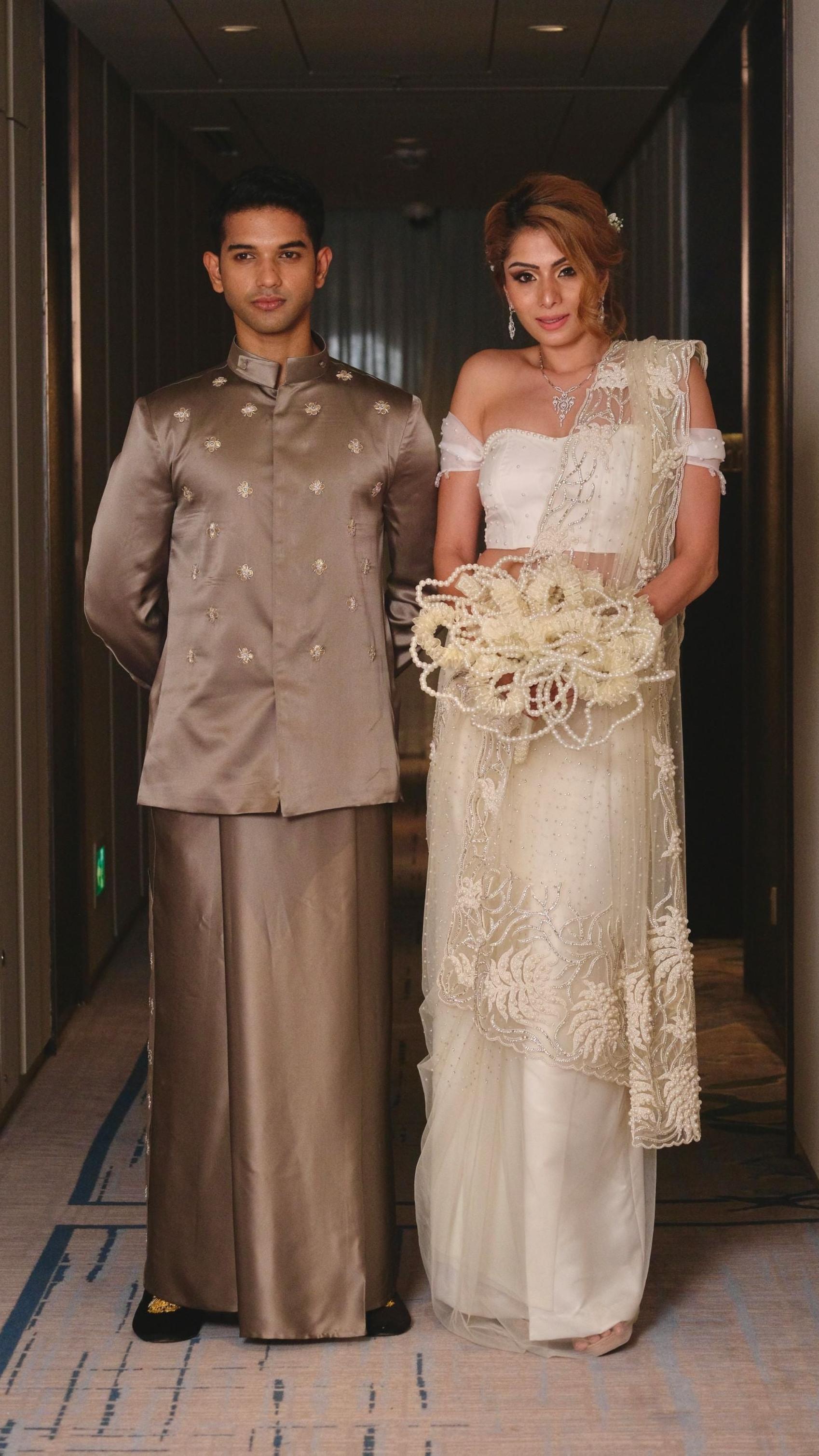 Embroidered Grey Silk National