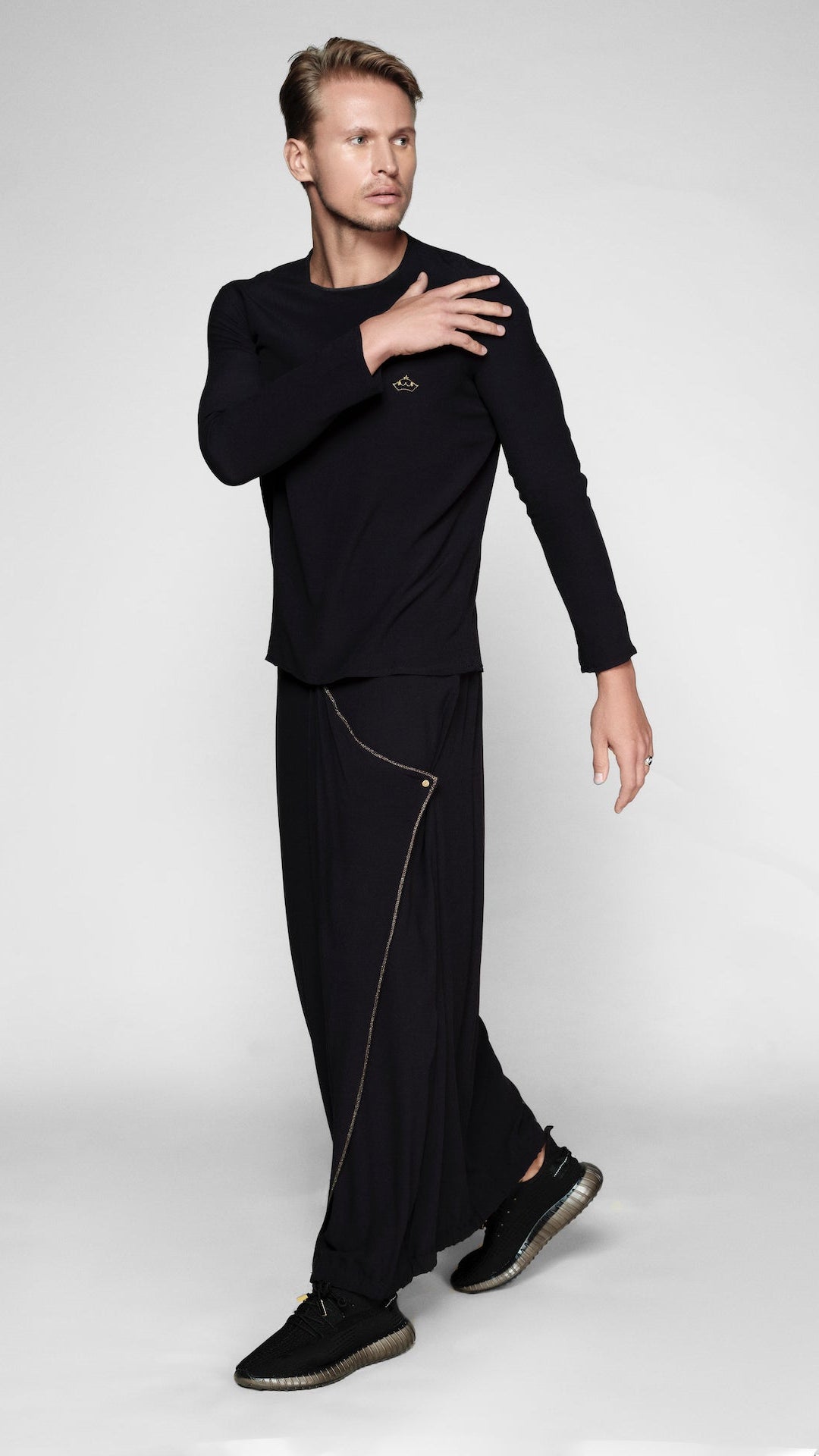 Silk Sarong with Gold Embroidery