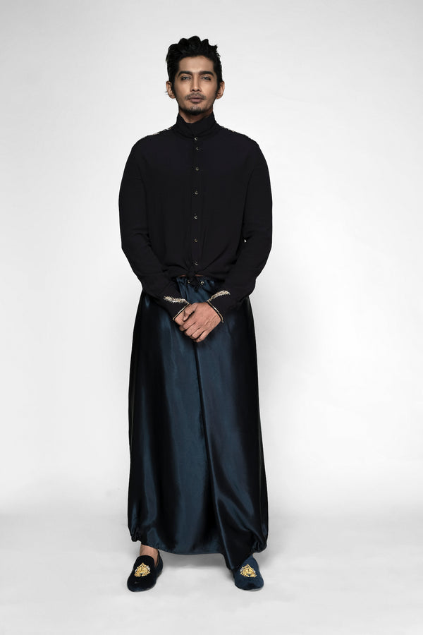 Navy Men's Silk Sarong