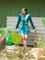 Hand Embroidered Manike Jacket with Shorts