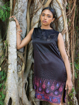 Printed Silk Little Black Dress